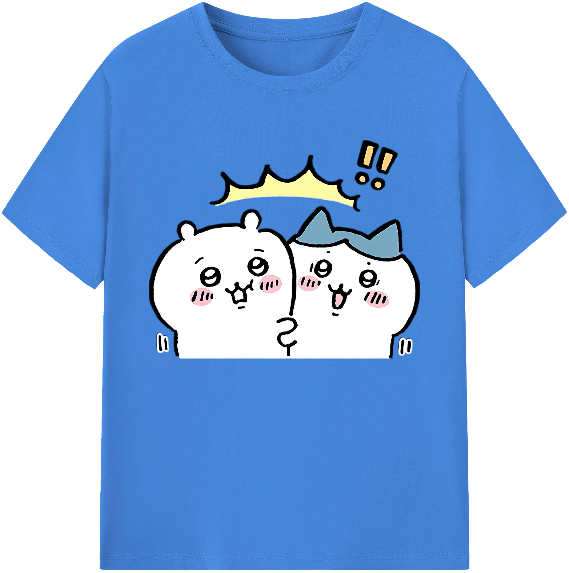 （画像用） ちいかわ ハチワレ Chii-kawa hachiware 綿100％ メンズ半袖Tシャツ｜肌触りやわらか＆通気性