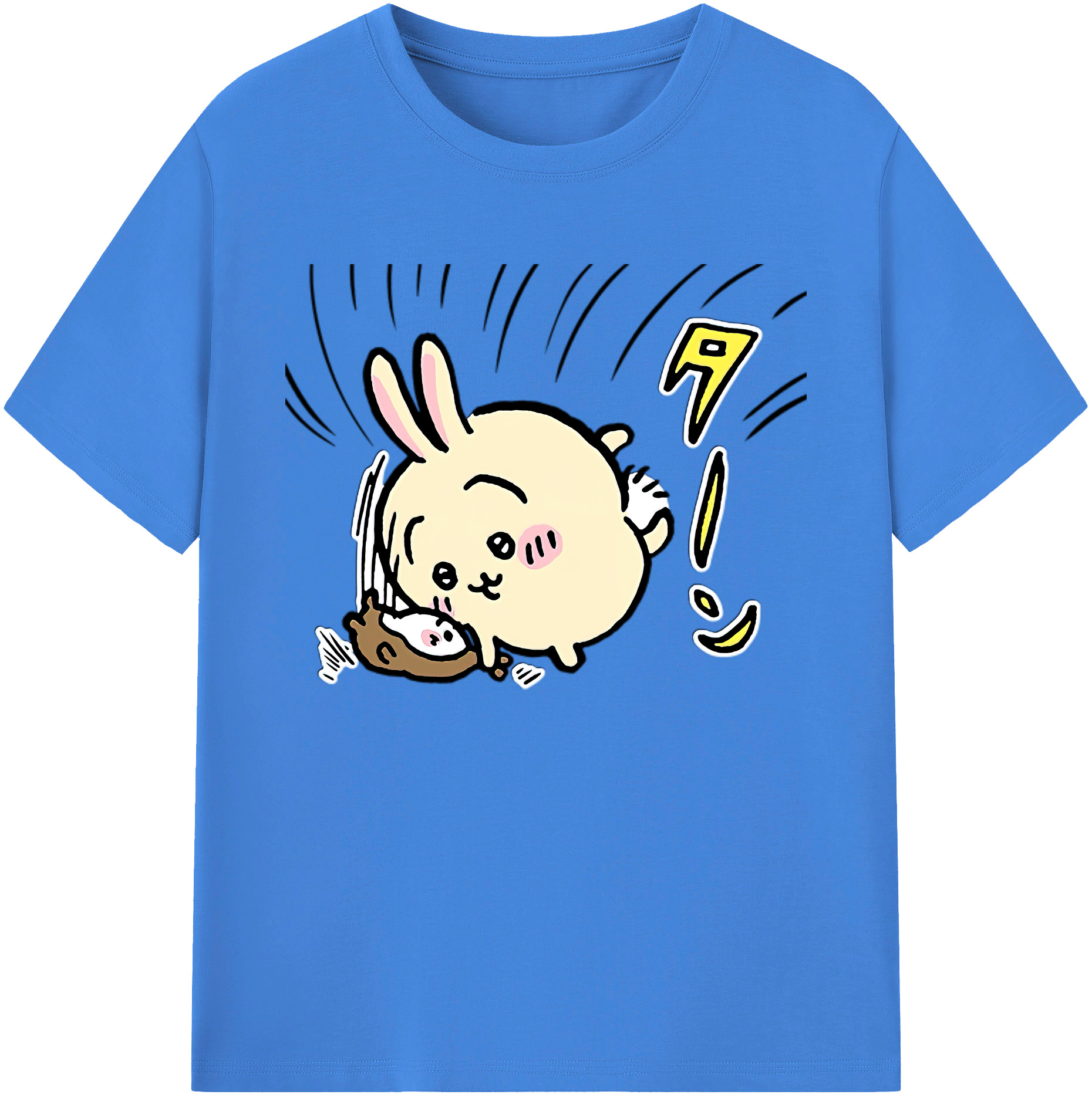 （画像用） ちいかわ うさぎ Chii-kawa usagi 綿100％ メンズ半袖Tシャツ｜肌触りやわらか＆通気性