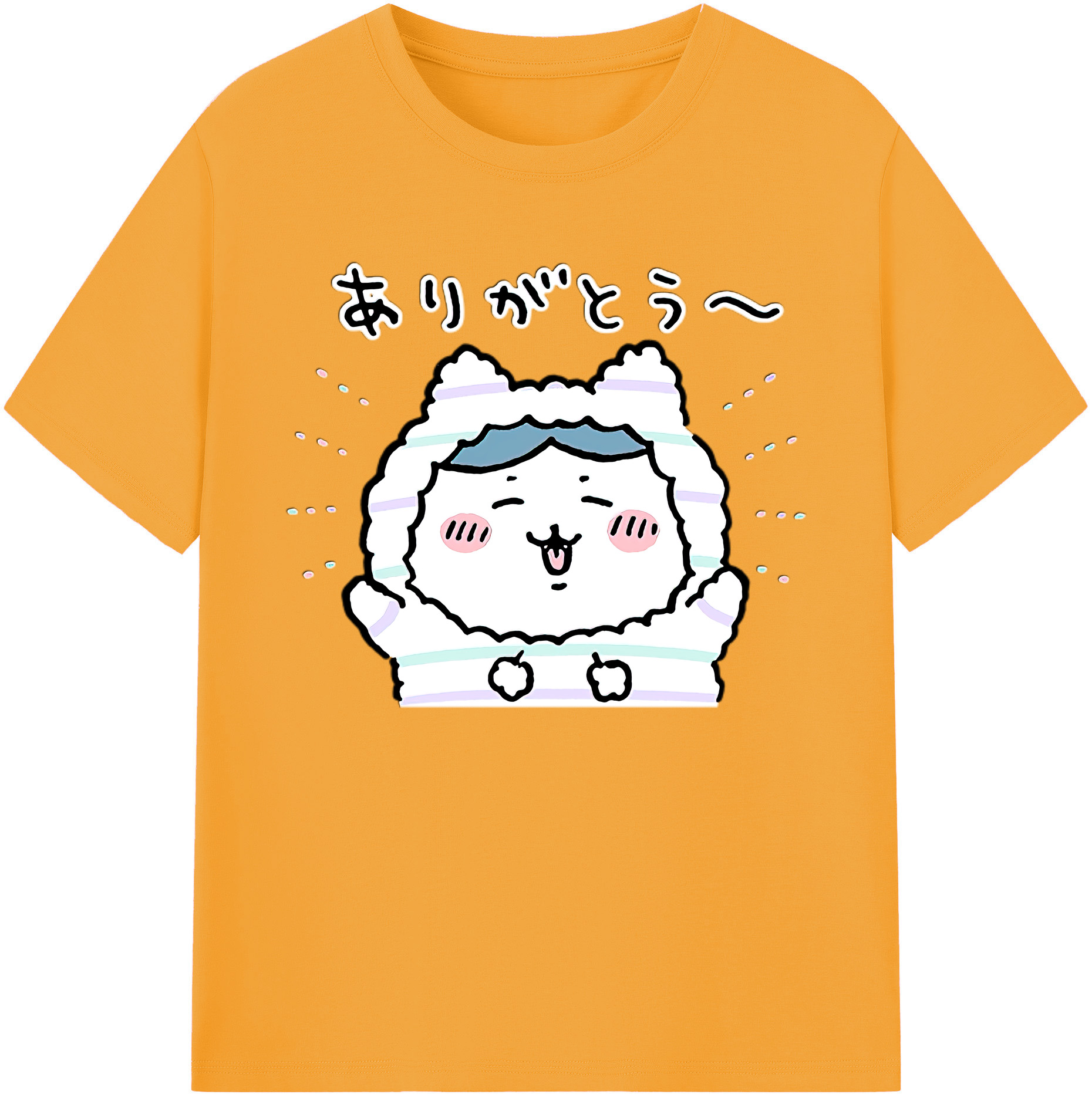 （画像用） ちいかわ ハチワレ Chii-kawa hachiware 綿100％ メンズ半袖Tシャツ｜肌触りやわらか＆通気性