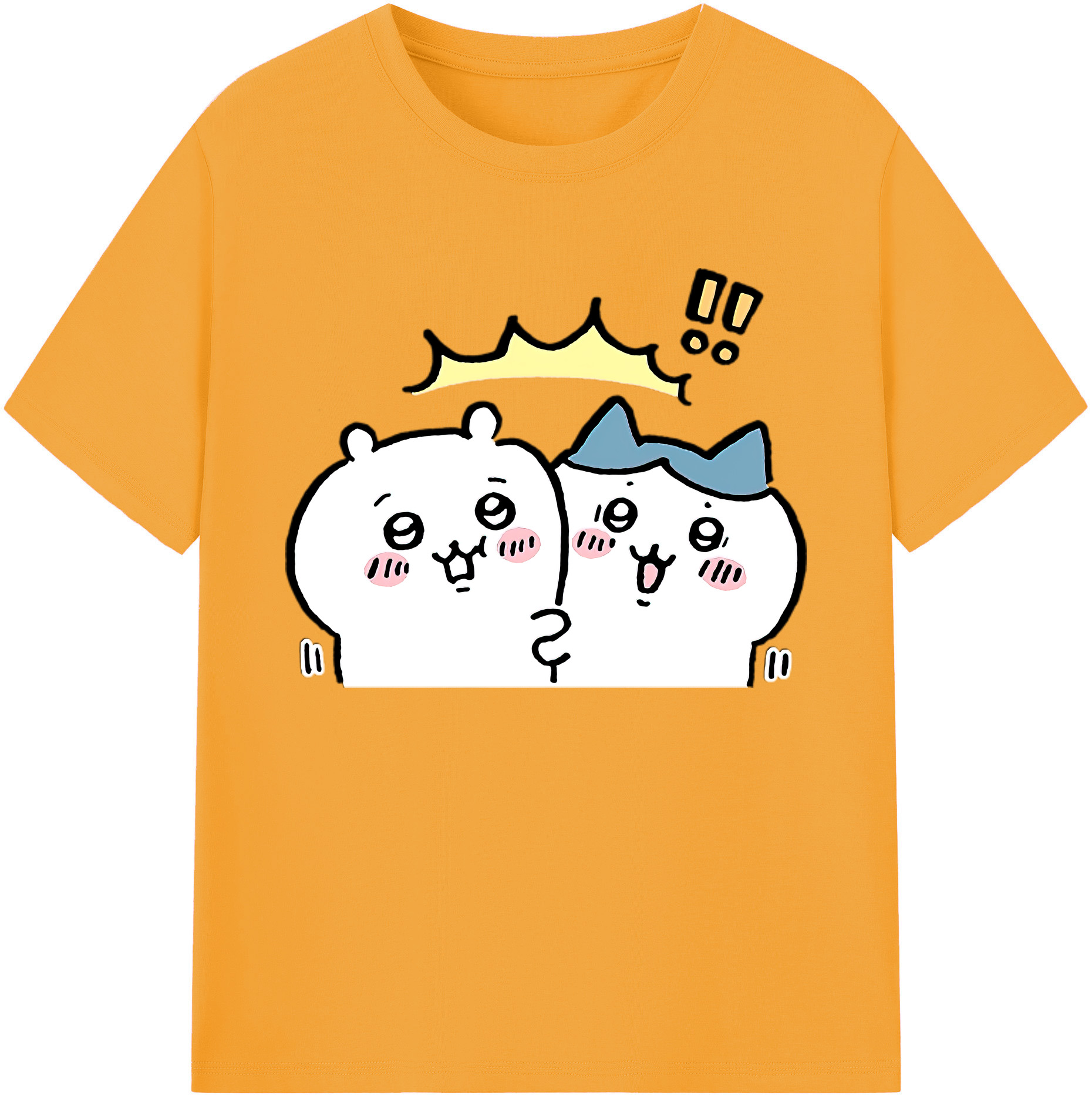 （画像用） ちいかわ ハチワレ Chii-kawa hachiware 綿100％ メンズ半袖Tシャツ｜肌触りやわらか＆通気性