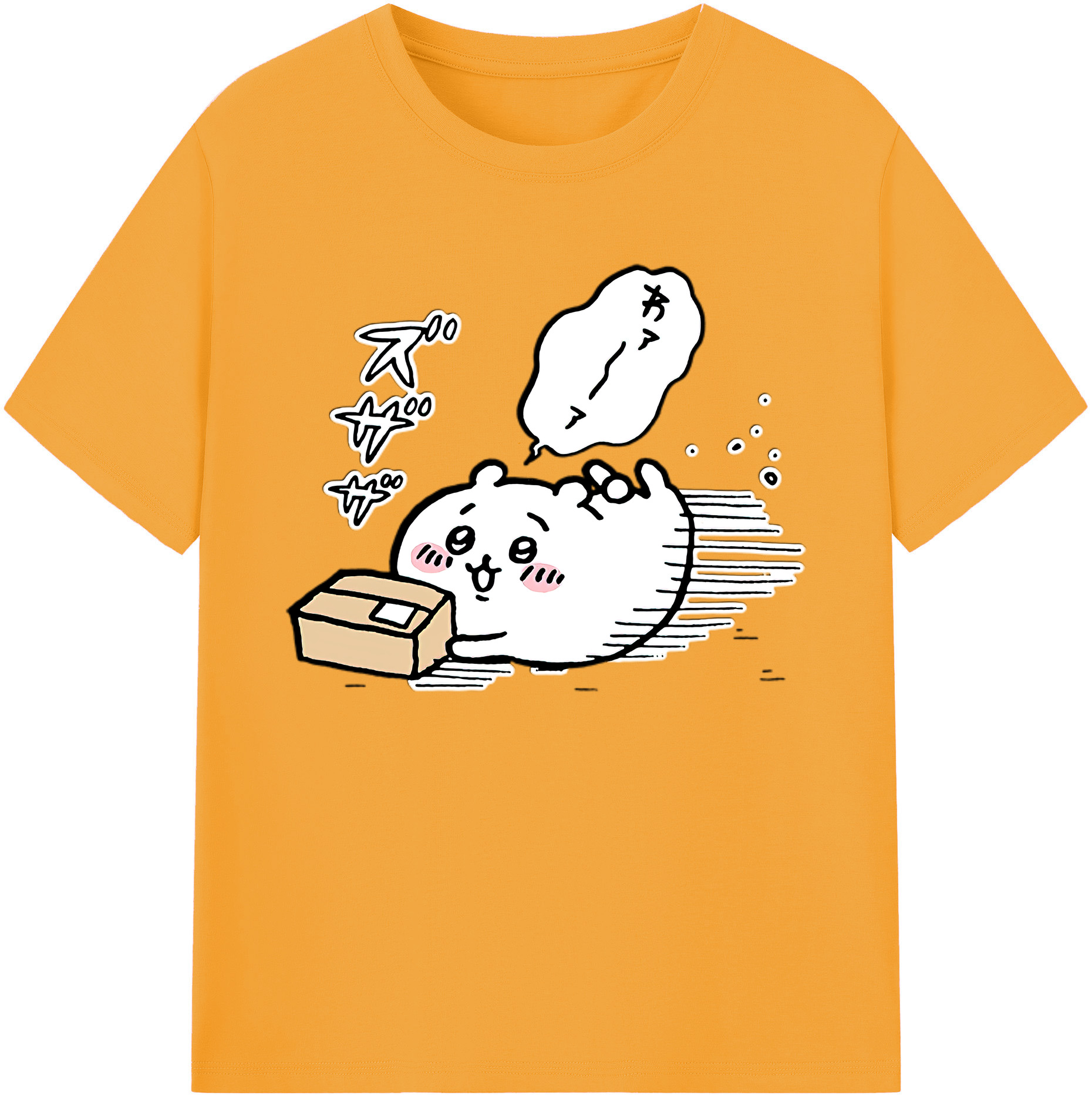 （画像用） ちいかわ ちいかわ Chii-kawa chiikawa 綿100％ メンズ半袖Tシャツ｜肌触りやわらか＆通気性