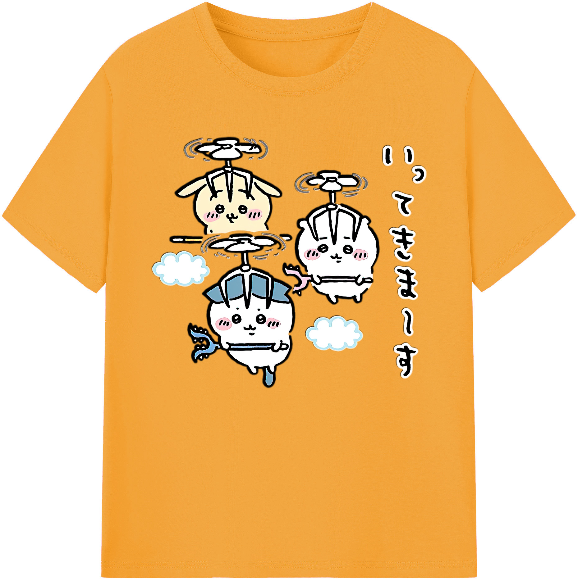 （画像用） ちいかわ ちいかわ Chii-kawa chiikawa 綿100％ メンズ半袖Tシャツ｜肌触りやわらか＆通気性