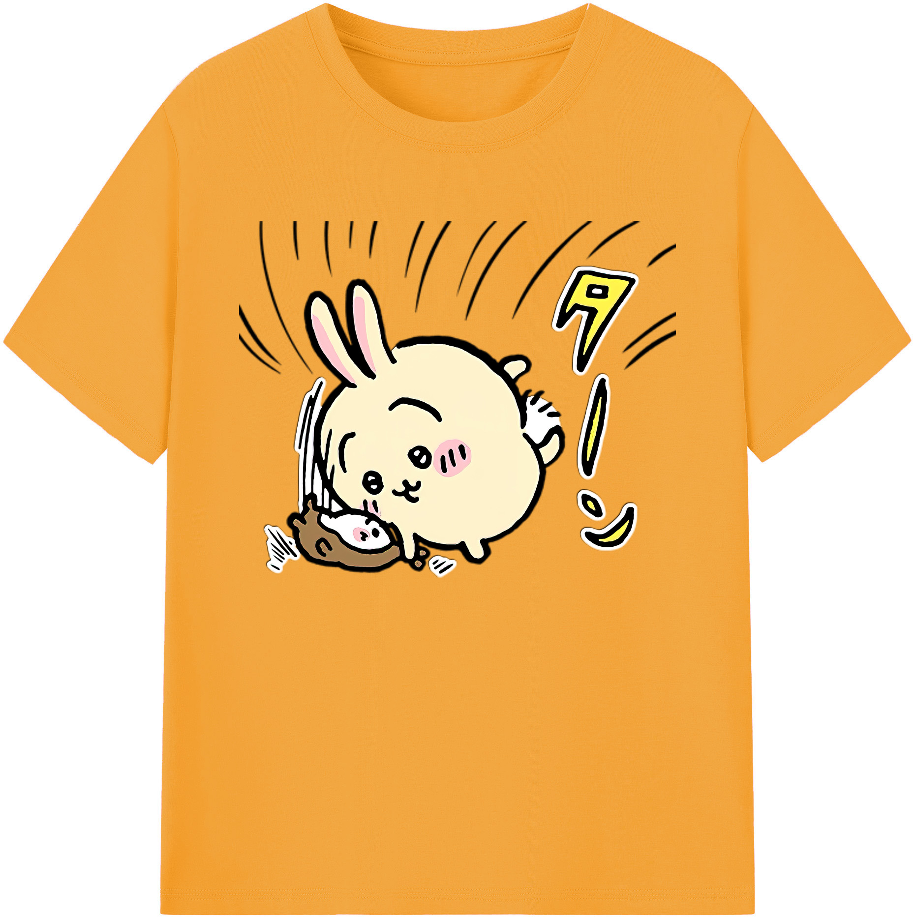 （画像用） ちいかわ うさぎ Chii-kawa usagi 綿100％ メンズ半袖Tシャツ｜肌触りやわらか＆通気性