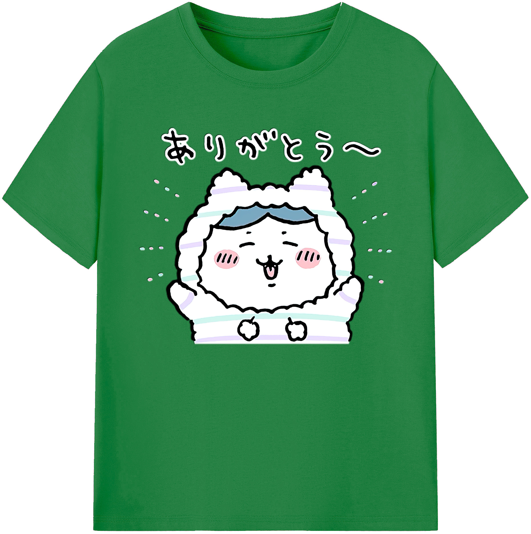 （画像用） ちいかわ ハチワレ Chii-kawa hachiware 綿100％ メンズ半袖Tシャツ｜肌触りやわらか＆通気性