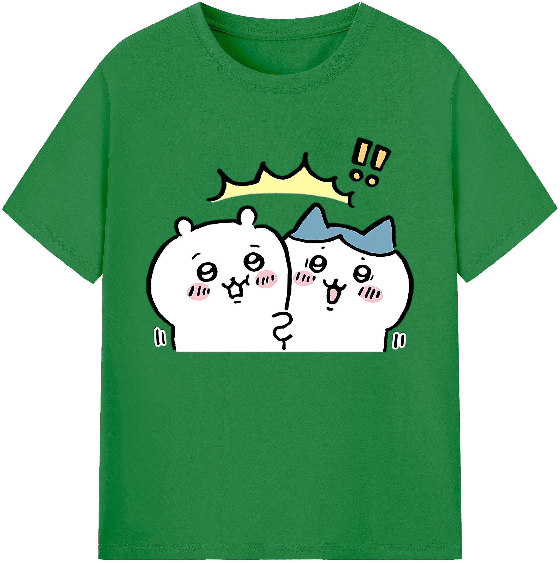 （画像用） ちいかわ ハチワレ Chii-kawa hachiware 綿100％ メンズ半袖Tシャツ｜肌触りやわらか＆通気性