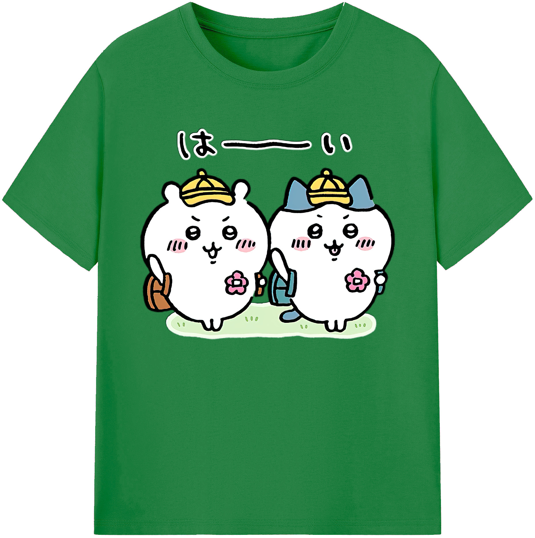 （画像用） ちいかわ ハチワレ Chii-kawa hachiware 綿100％ メンズ半袖Tシャツ｜肌触りやわらか＆通気性
