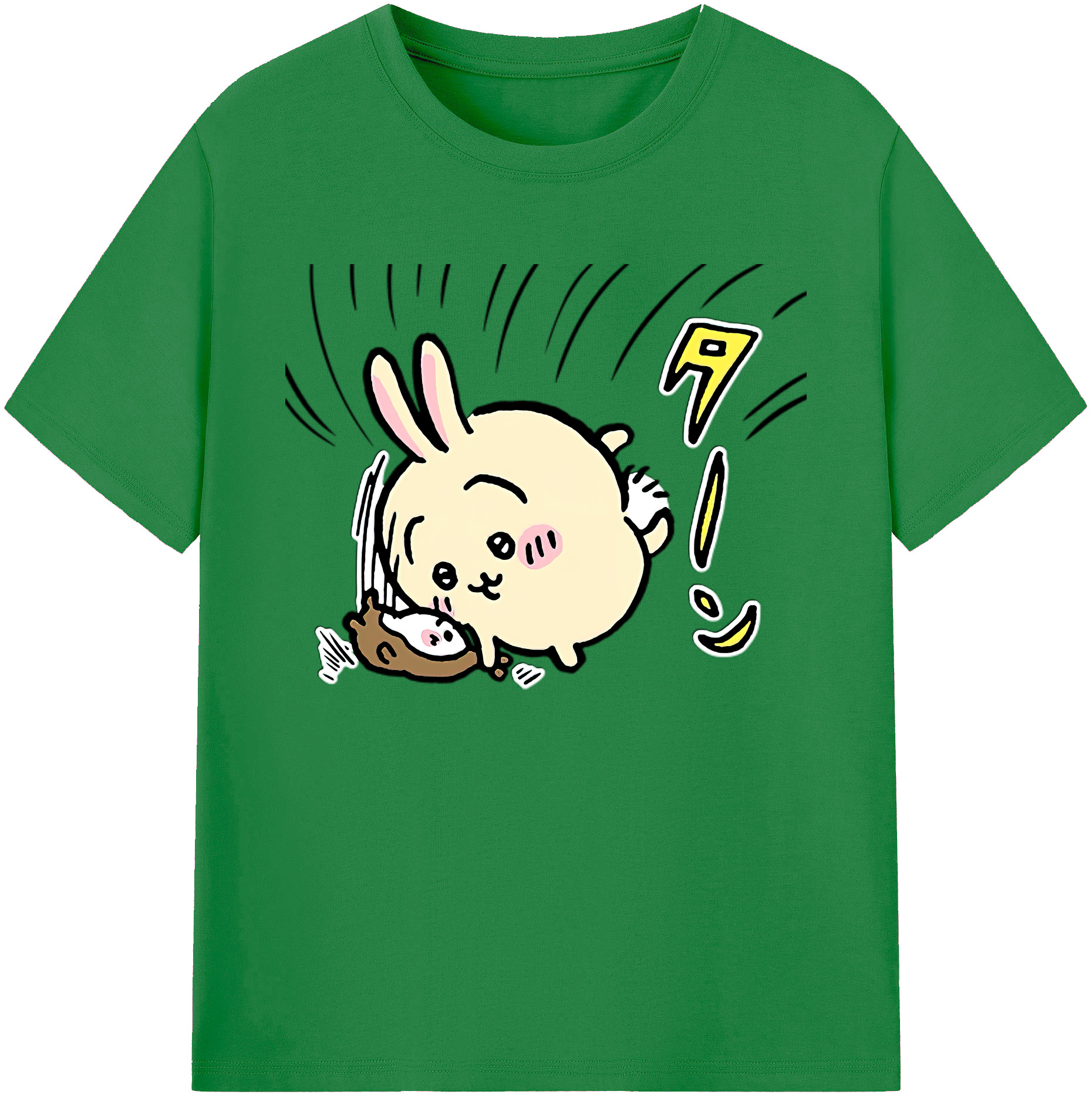 （画像用） ちいかわ うさぎ Chii-kawa usagi 綿100％ メンズ半袖Tシャツ｜肌触りやわらか＆通気性