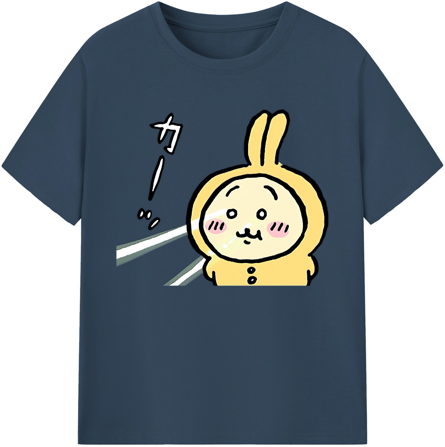 （画像用） ちいかわ うさぎ Chii-kawa usagi 綿100％ メンズ半袖Tシャツ｜肌触りやわらか＆通気性
