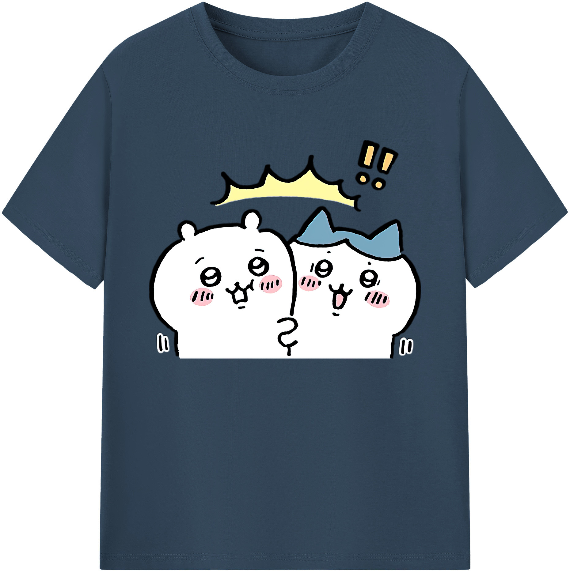 （画像用） ちいかわ ハチワレ Chii-kawa hachiware 綿100％ メンズ半袖Tシャツ｜肌触りやわらか＆通気性