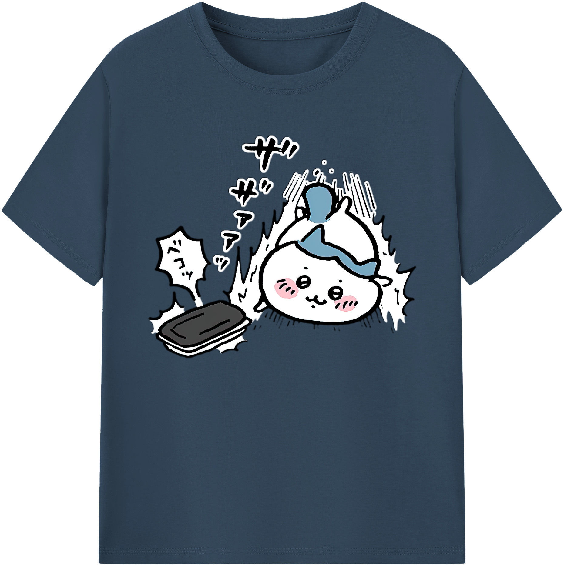 （画像用） ちいかわ ハチワレ Chii-kawa hachiware 綿100％ メンズ半袖Tシャツ｜肌触りやわらか＆通気性