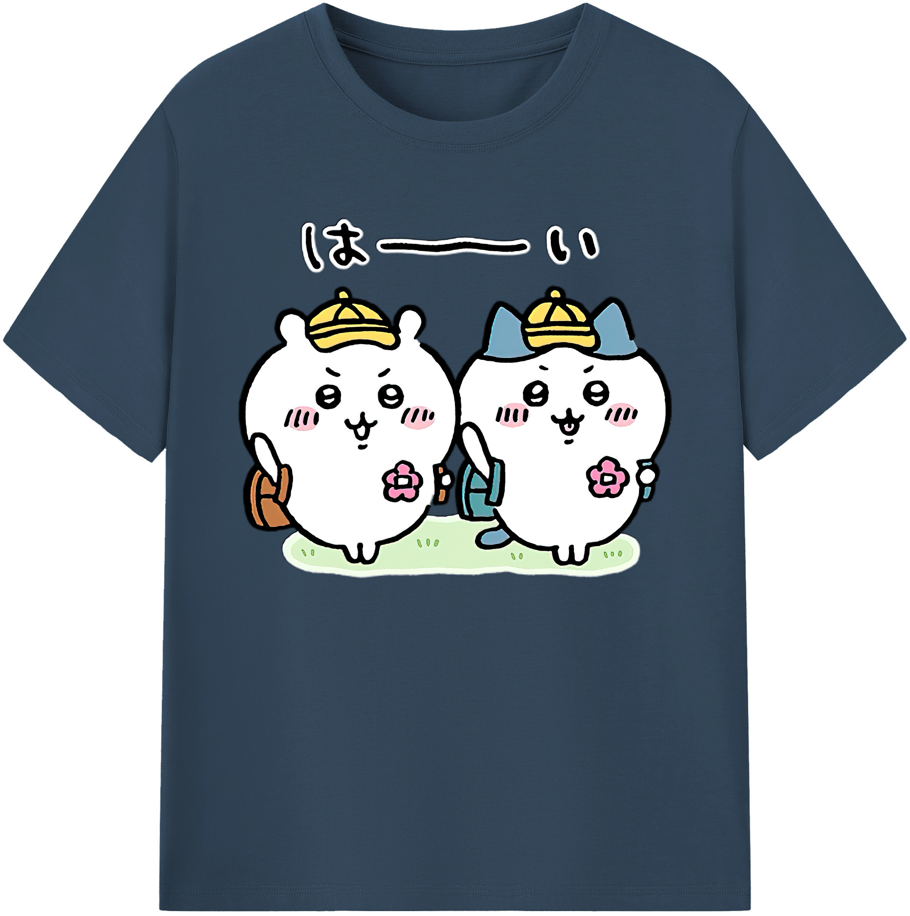 （画像用） ちいかわ ハチワレ Chii-kawa hachiware 綿100％ メンズ半袖Tシャツ｜肌触りやわらか＆通気性