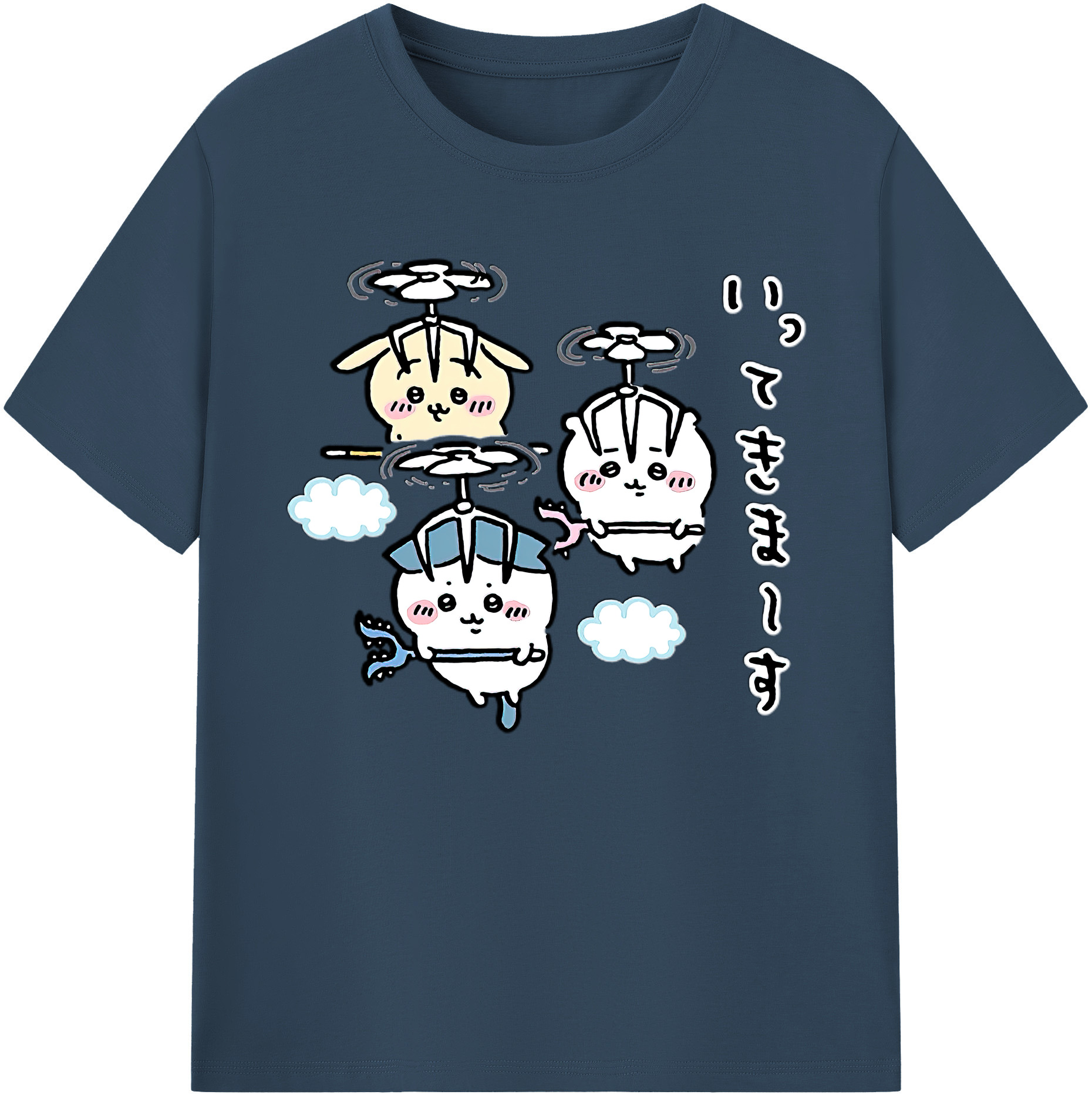 （画像用） ちいかわ ちいかわ Chii-kawa chiikawa 綿100％ メンズ半袖Tシャツ｜肌触りやわらか＆通気性