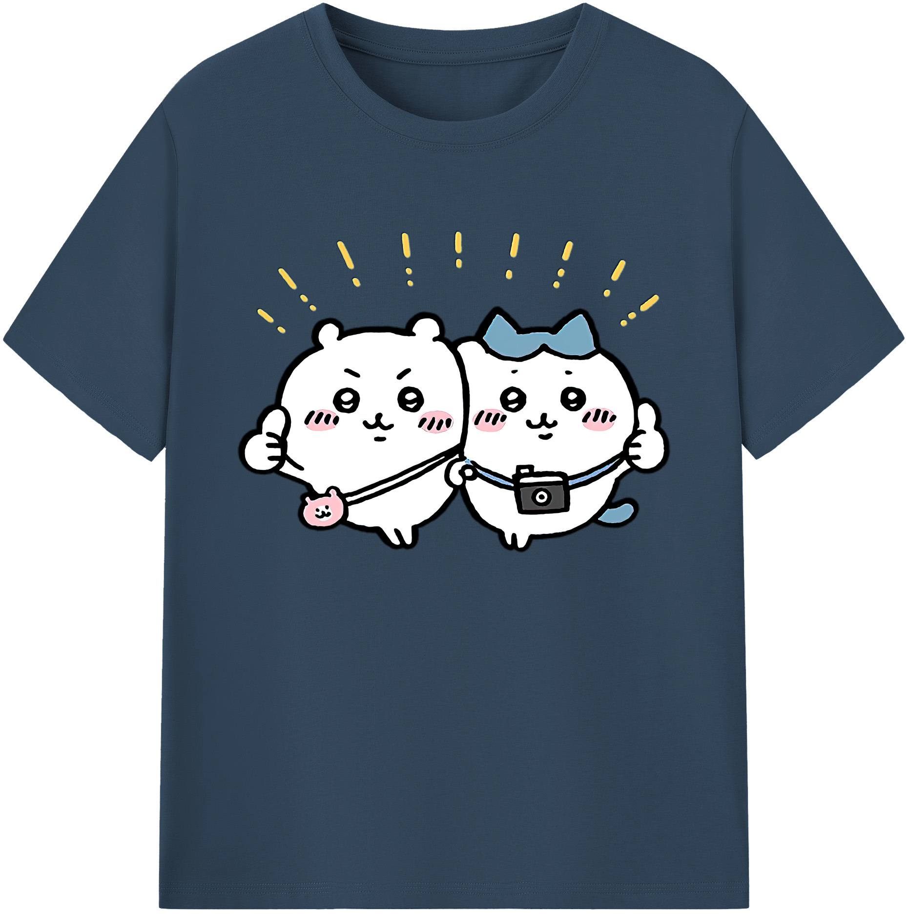 （画像用） ちいかわ ちいかわ Chii-kawa chiikawa 綿100％ メンズ半袖Tシャツ｜肌触りやわらか＆通気性