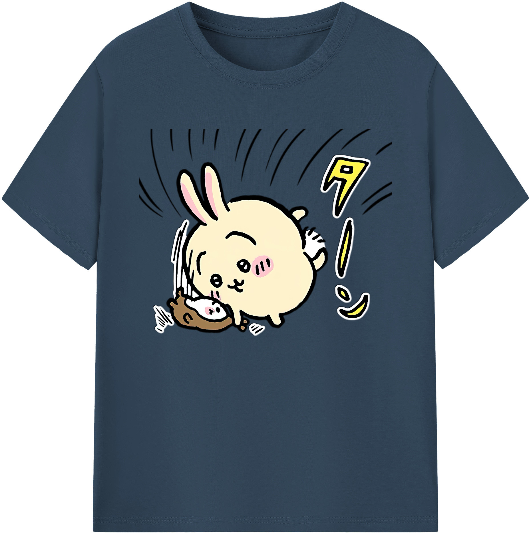 （画像用） ちいかわ うさぎ Chii-kawa usagi 綿100％ メンズ半袖Tシャツ｜肌触りやわらか＆通気性