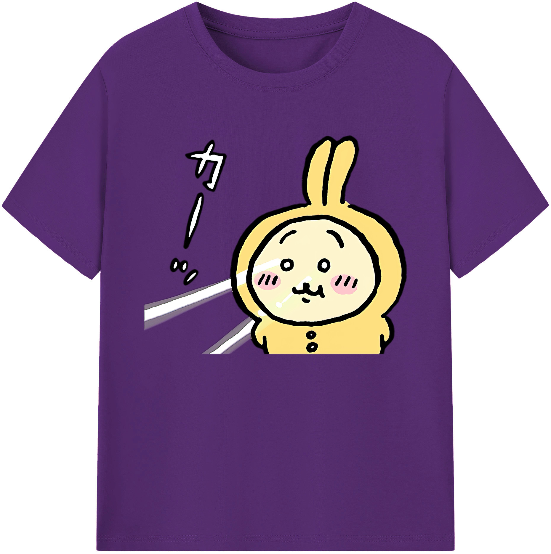 （画像用） ちいかわ うさぎ Chii-kawa usagi 綿100％ メンズ半袖Tシャツ｜肌触りやわらか＆通気性