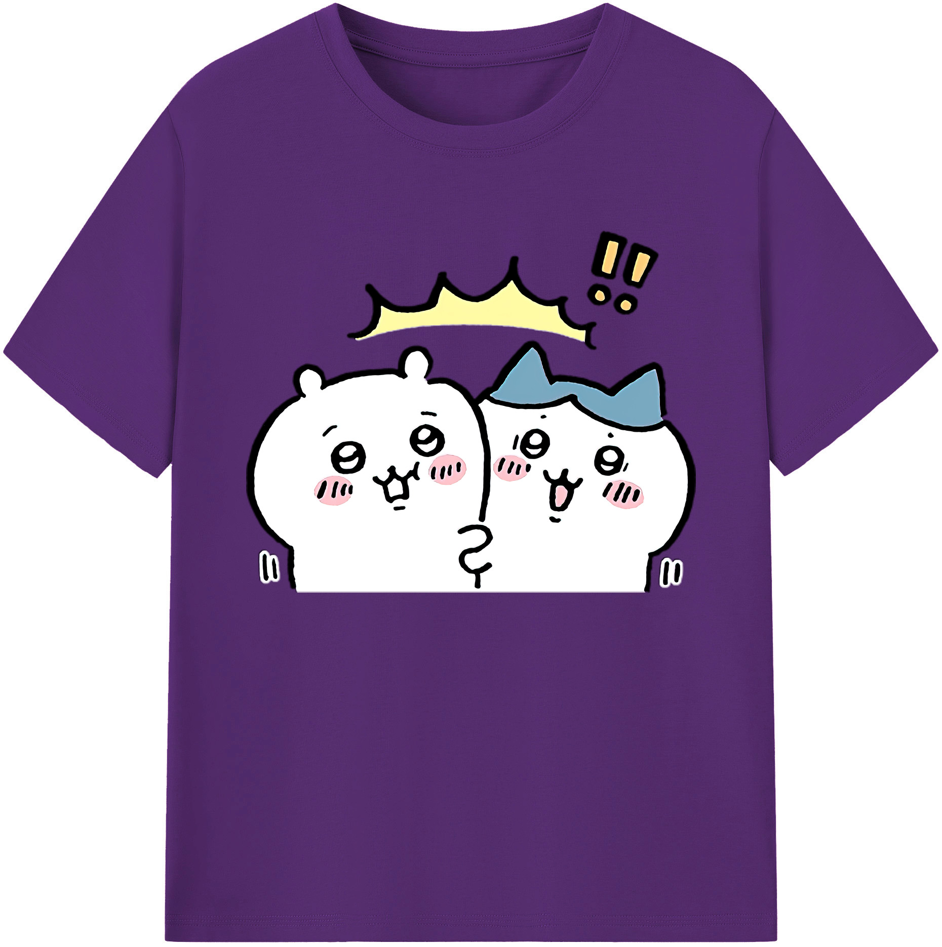 （画像用） ちいかわ ハチワレ Chii-kawa hachiware 綿100％ メンズ半袖Tシャツ｜肌触りやわらか＆通気性