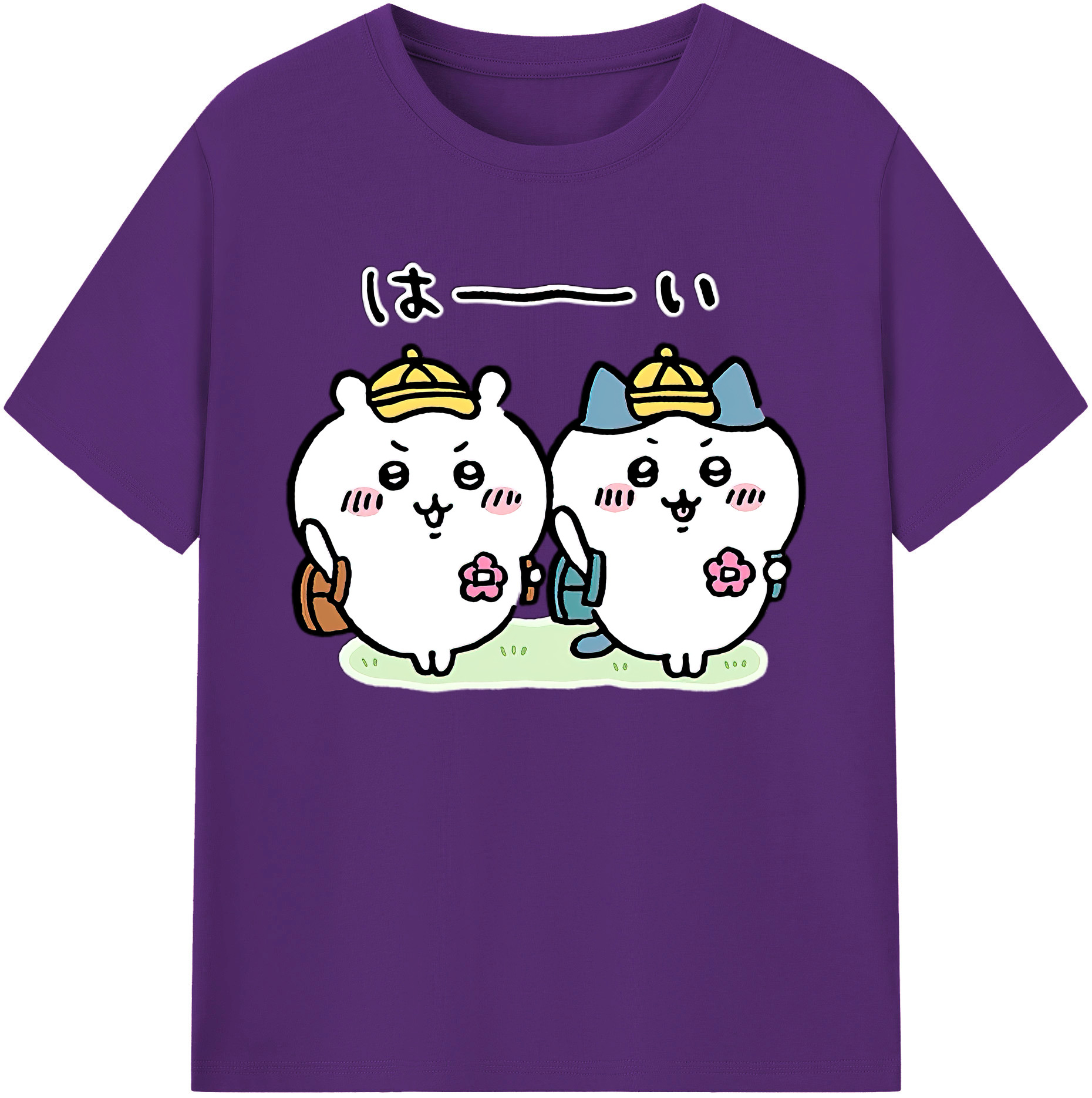 （画像用） ちいかわ ハチワレ Chii-kawa hachiware 綿100％ メンズ半袖Tシャツ｜肌触りやわらか＆通気性