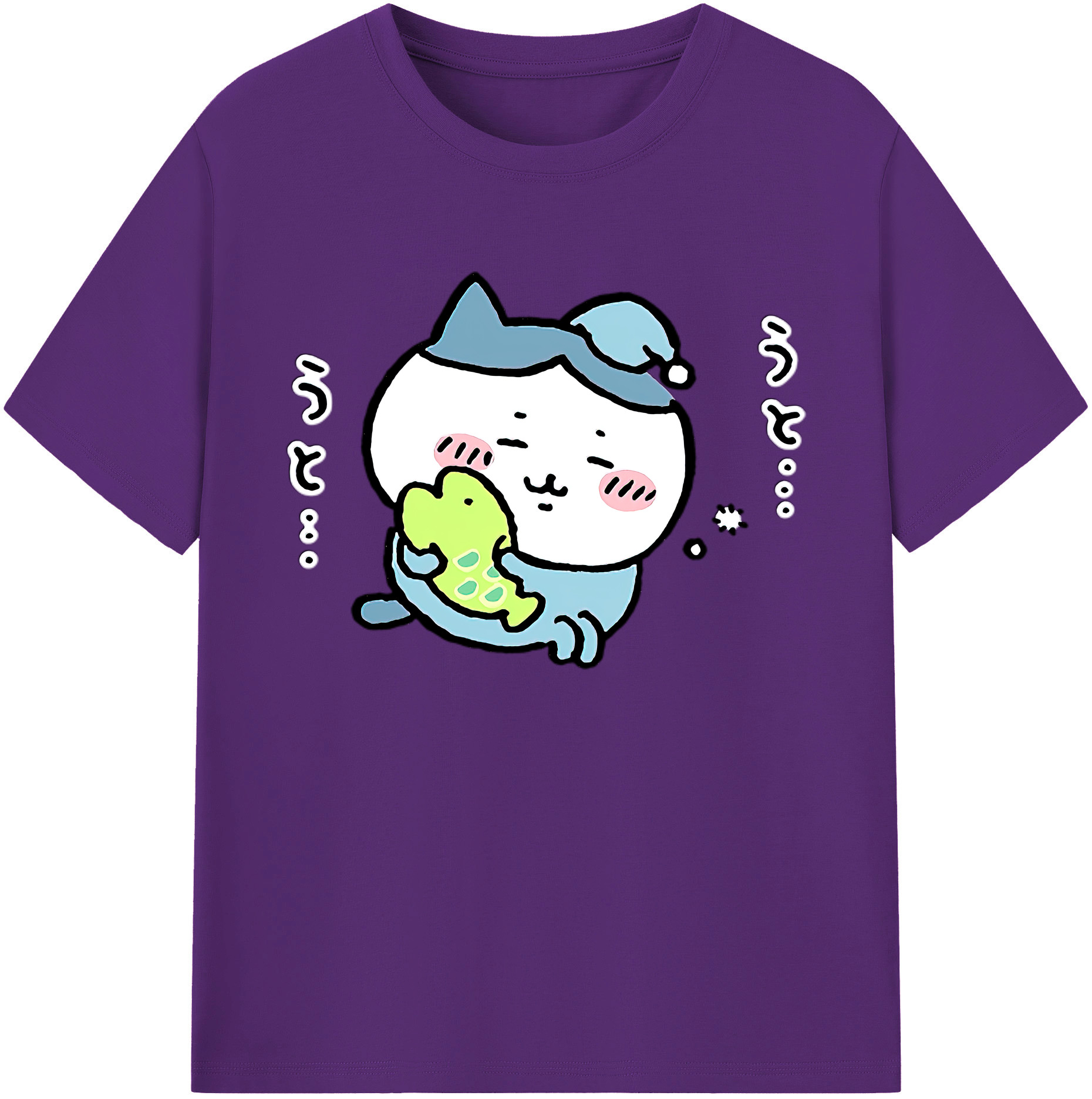 （画像用） ちいかわ ハチワレ Chii-kawa hachiware 綿100％ メンズ半袖Tシャツ｜肌触りやわらか＆通気性
