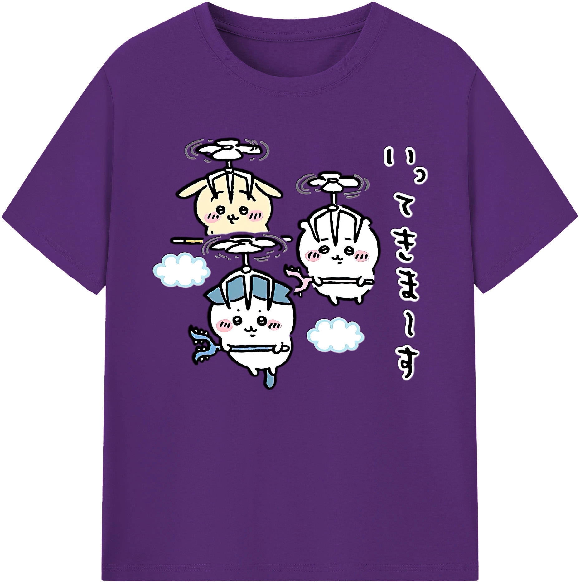 （画像用） ちいかわ ちいかわ Chii-kawa chiikawa 綿100％ メンズ半袖Tシャツ｜肌触りやわらか＆通気性