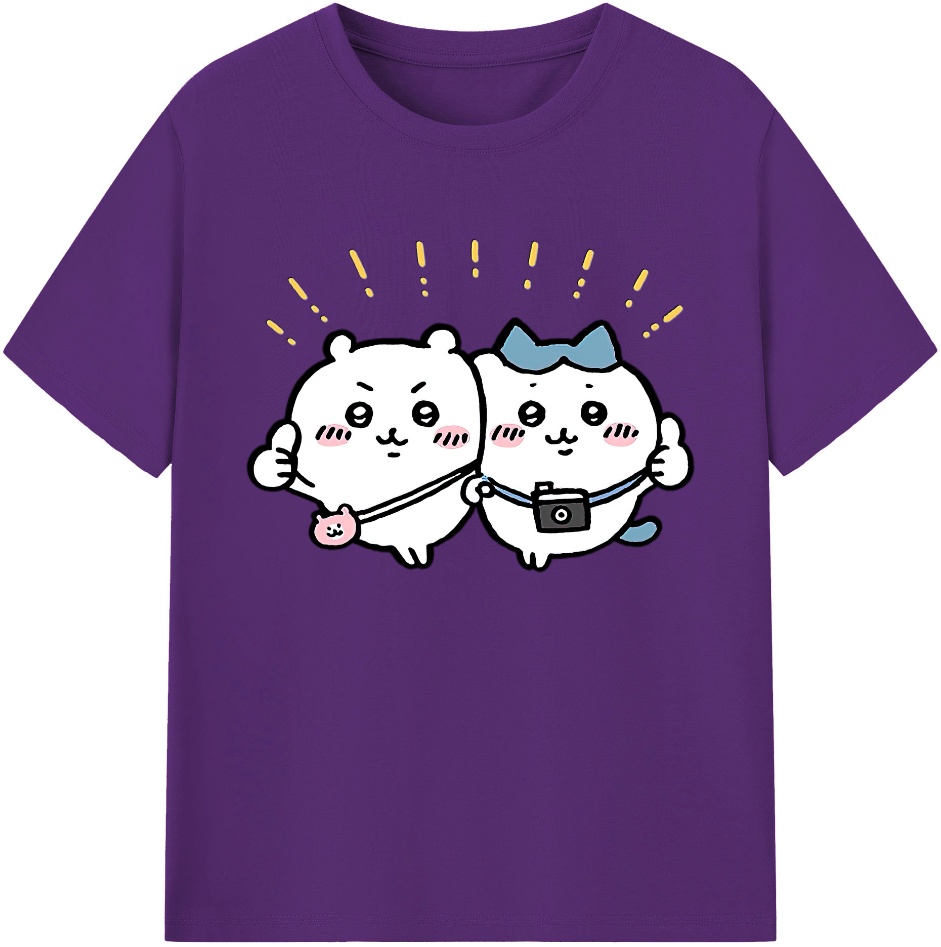 （画像用） ちいかわ ちいかわ Chii-kawa chiikawa 綿100％ メンズ半袖Tシャツ｜肌触りやわらか＆通気性