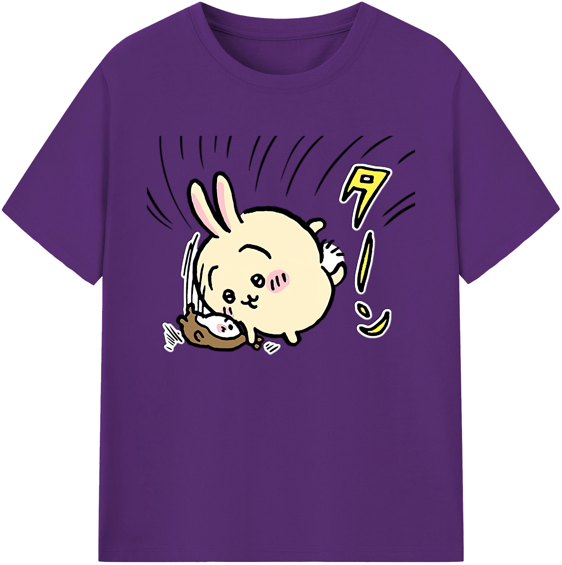 （画像用） ちいかわ うさぎ Chii-kawa usagi 綿100％ メンズ半袖Tシャツ｜肌触りやわらか＆通気性