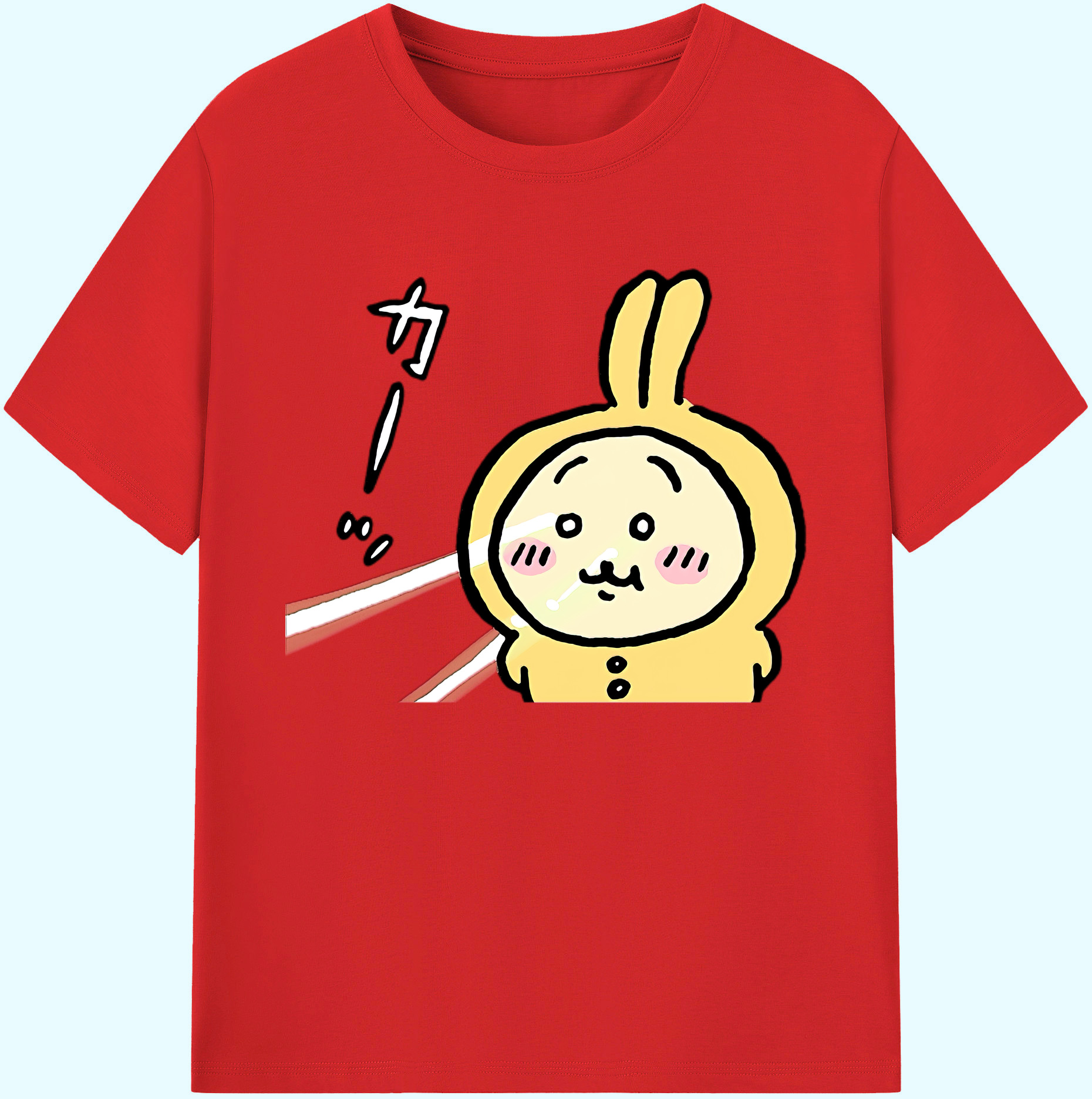 （画像用） ちいかわ うさぎ Chii-kawa usagi 綿100％ メンズ半袖Tシャツ｜肌触りやわらか＆通気性