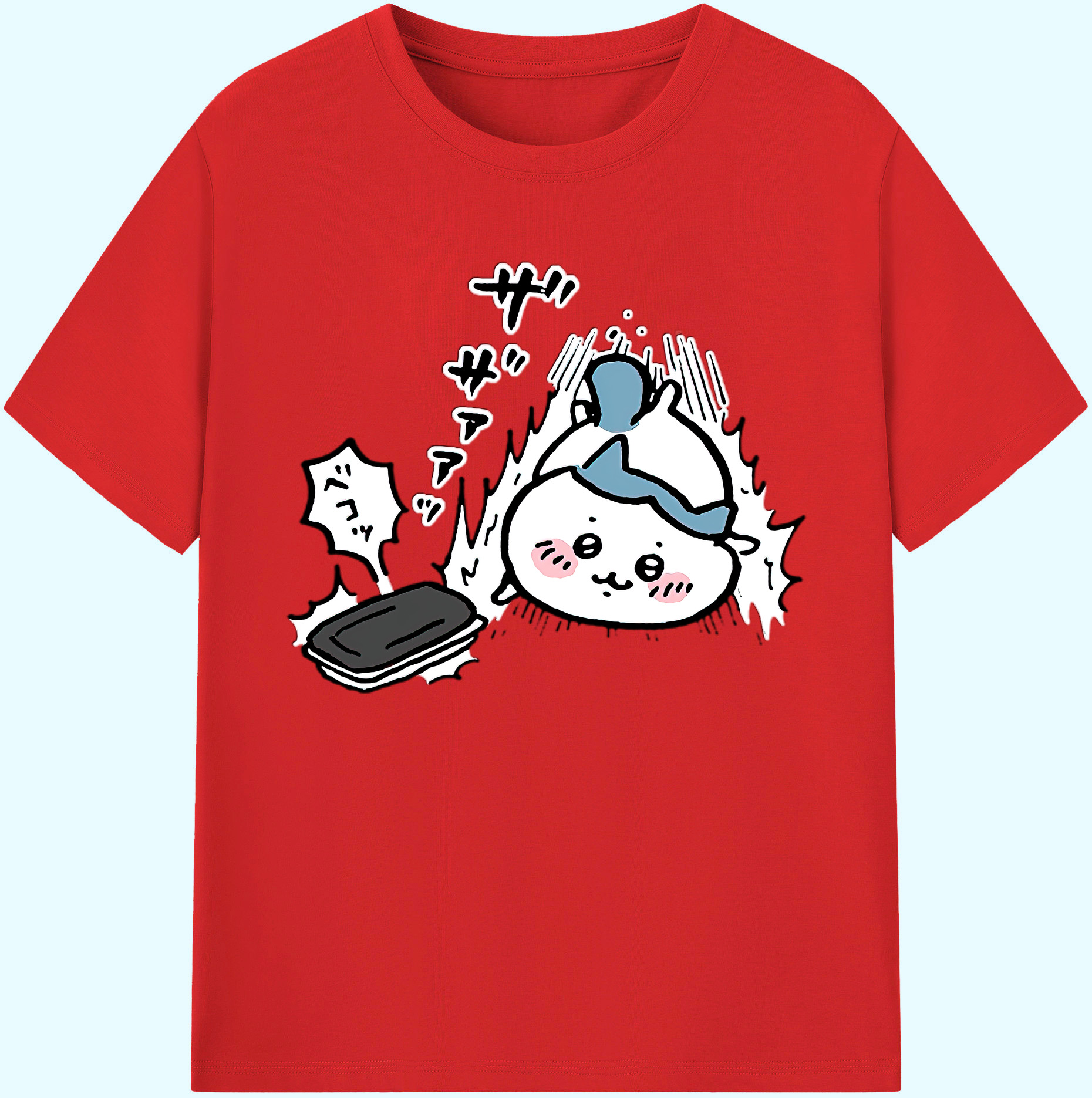 （画像用） ちいかわ ハチワレ Chii-kawa hachiware 綿100％ メンズ半袖Tシャツ｜肌触りやわらか＆通気性