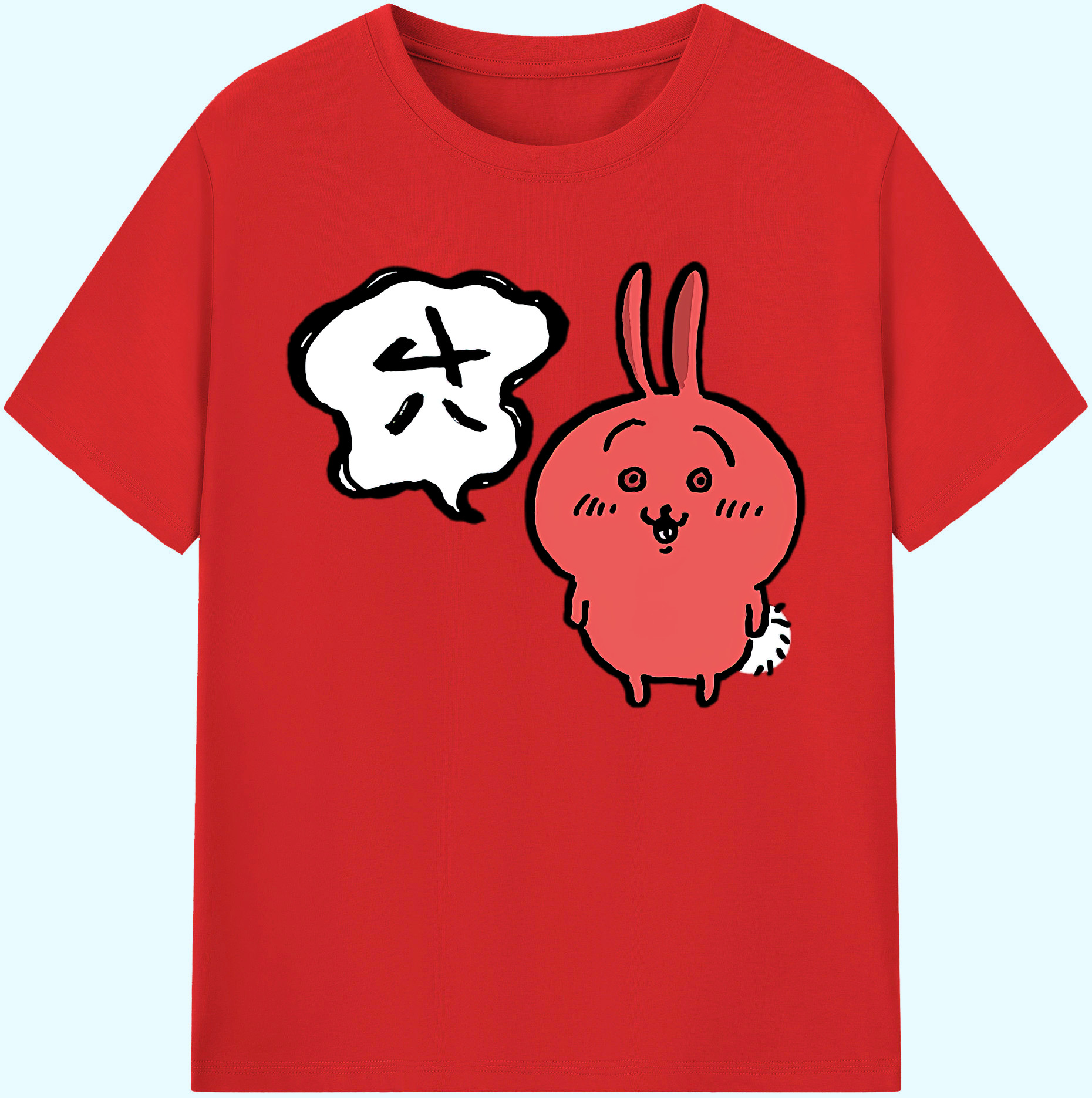 （画像用） ちいかわ ハチワレ Chii-kawa hachiware 綿100％ メンズ半袖Tシャツ｜肌触りやわらか＆通気性