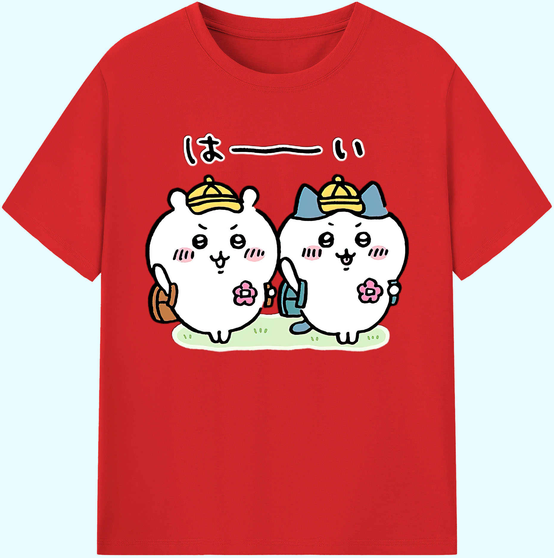 （画像用） ちいかわ ハチワレ Chii-kawa hachiware 綿100％ メンズ半袖Tシャツ｜肌触りやわらか＆通気性