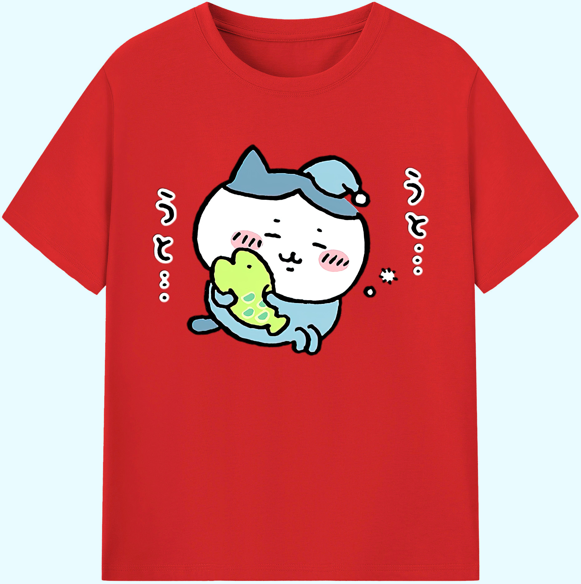 （画像用） ちいかわ ハチワレ Chii-kawa hachiware 綿100％ メンズ半袖Tシャツ｜肌触りやわらか＆通気性