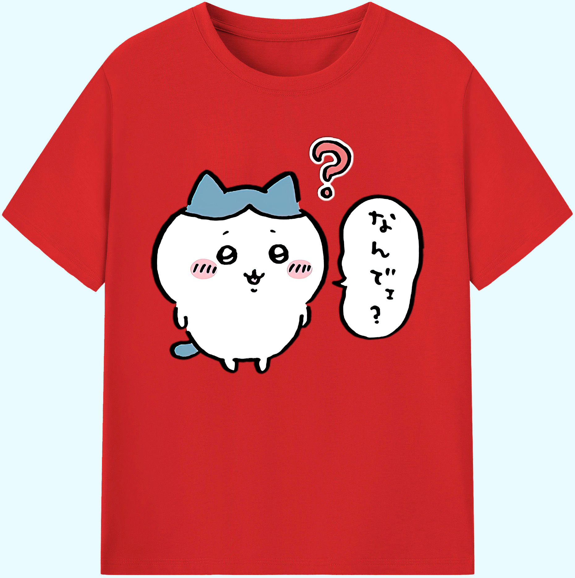 （画像用） ちいかわ ハチワレ Chii-kawa hachiware 綿100％ メンズ半袖Tシャツ｜肌触りやわらか＆通気性