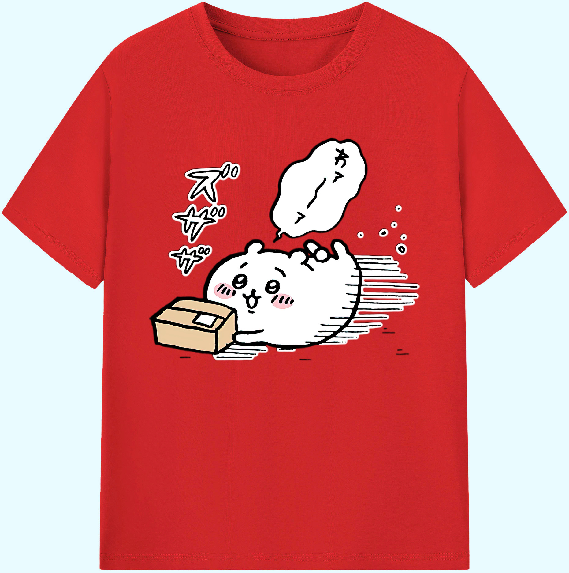（画像用） ちいかわ ちいかわ Chii-kawa chiikawa 綿100％ メンズ半袖Tシャツ｜肌触りやわらか＆通気性