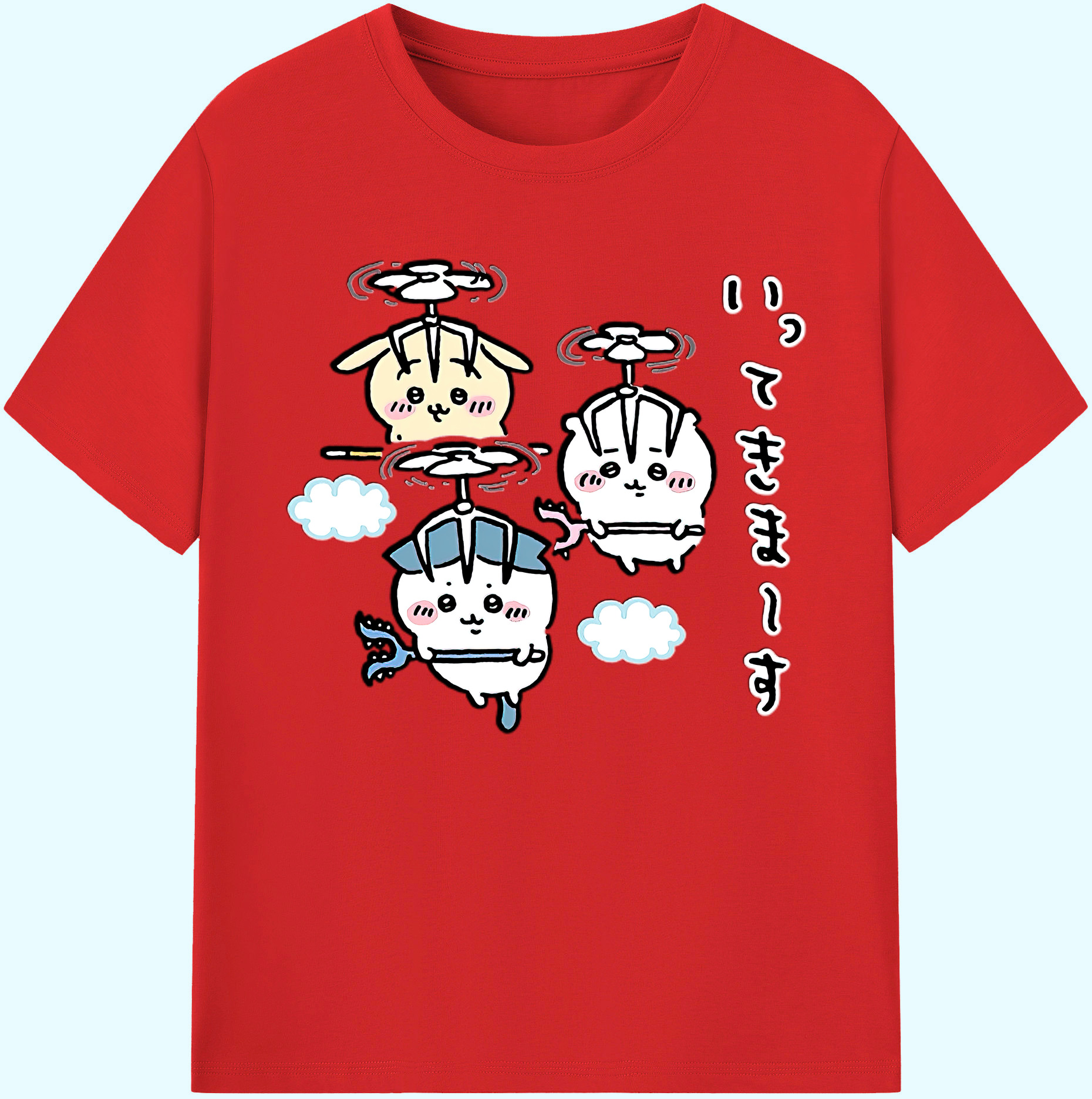 （画像用） ちいかわ ちいかわ Chii-kawa chiikawa 綿100％ メンズ半袖Tシャツ｜肌触りやわらか＆通気性