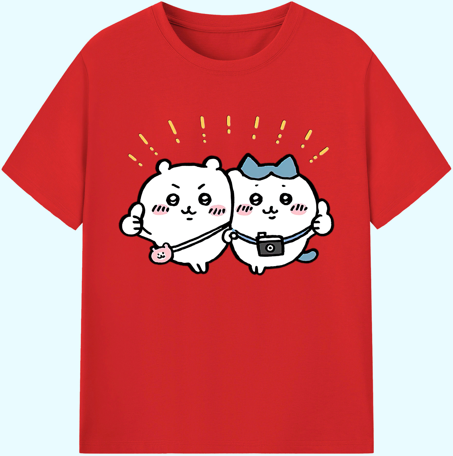 （画像用） ちいかわ ちいかわ Chii-kawa chiikawa 綿100％ メンズ半袖Tシャツ｜肌触りやわらか＆通気性