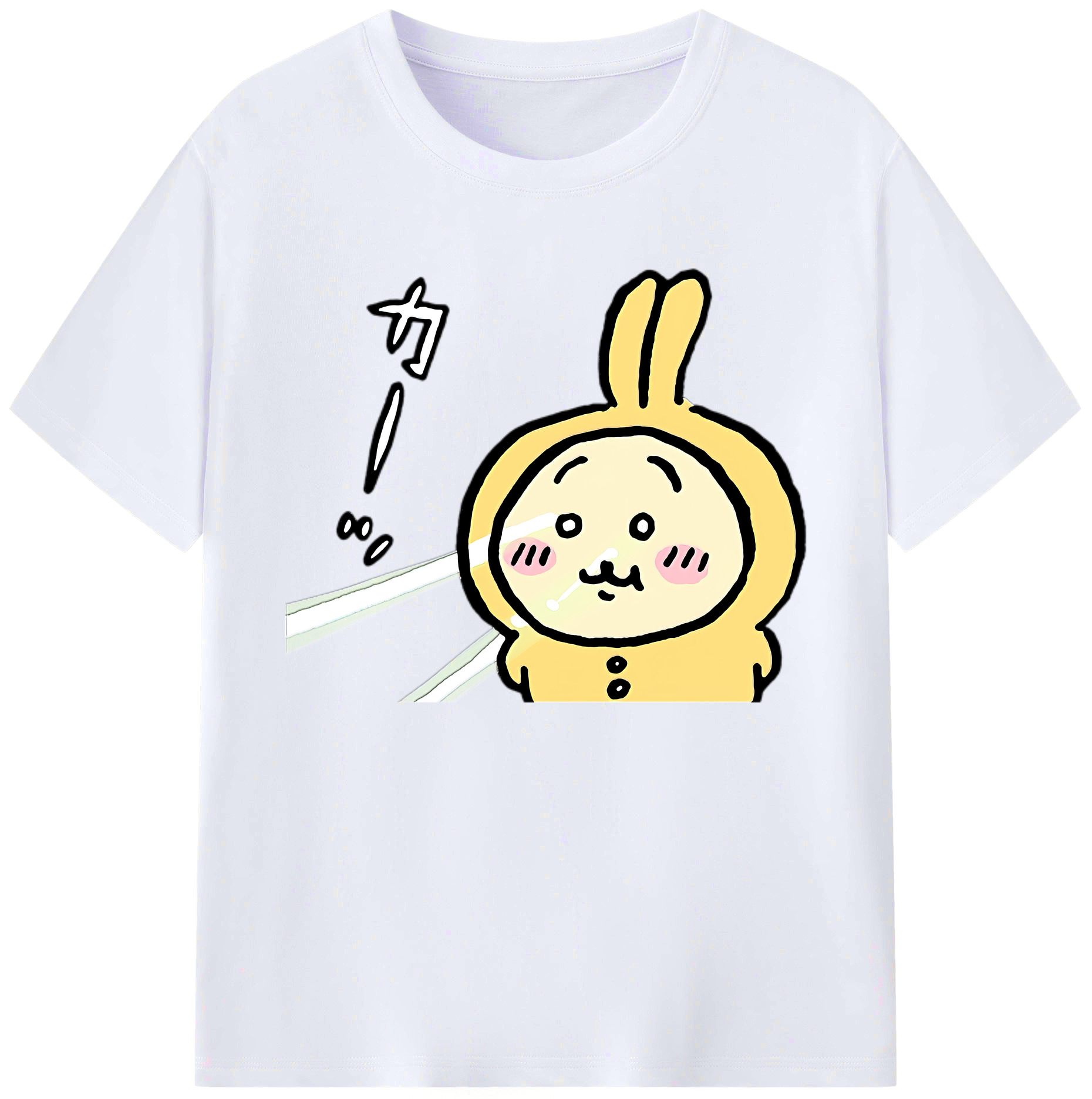 （画像用） ちいかわ うさぎ Chii-kawa usagi 綿100％ メンズ半袖Tシャツ｜肌触りやわらか＆通気性