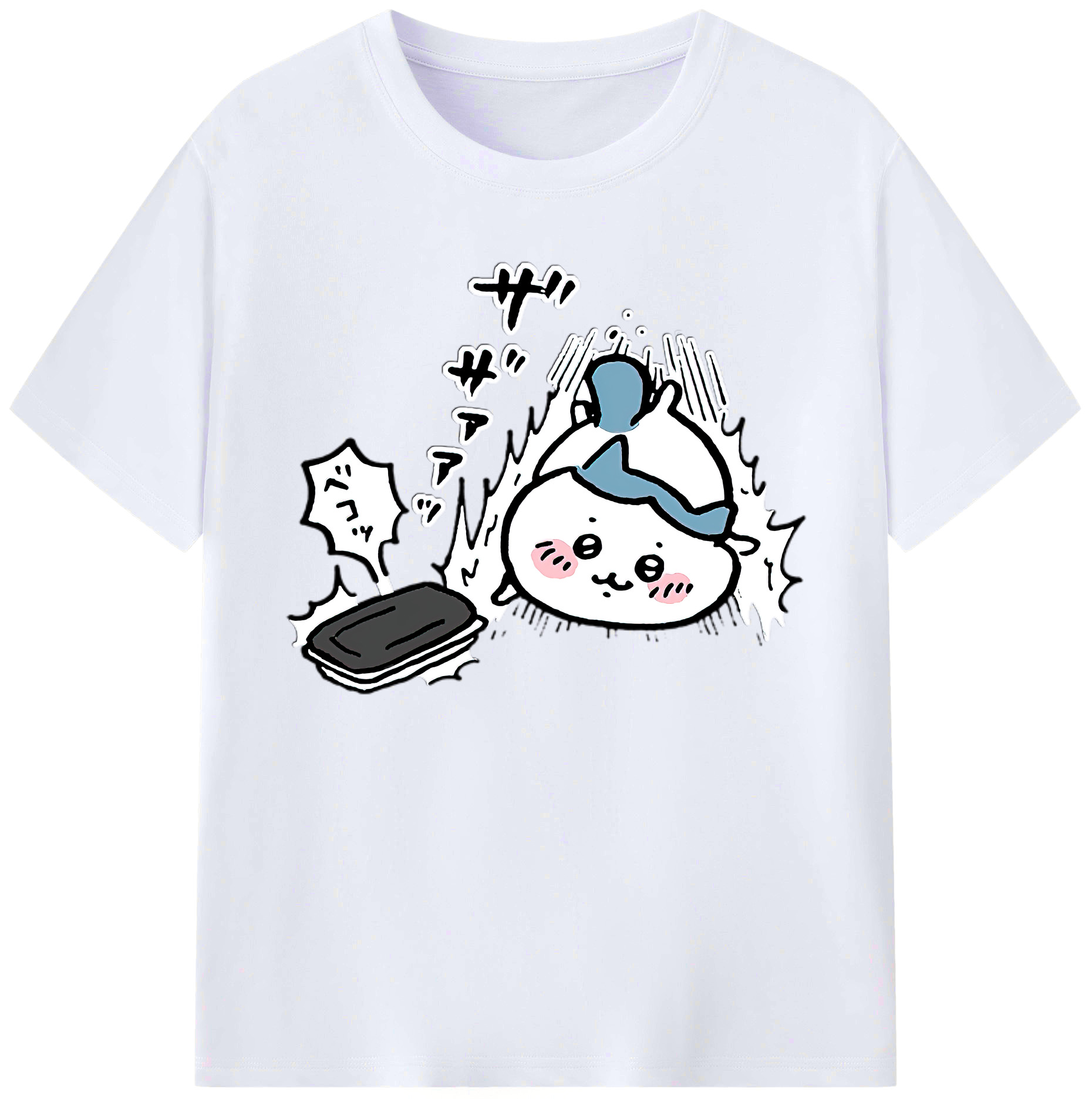 （画像用） ちいかわ ハチワレ Chii-kawa hachiware 綿100％ メンズ半袖Tシャツ｜肌触りやわらか＆通気性