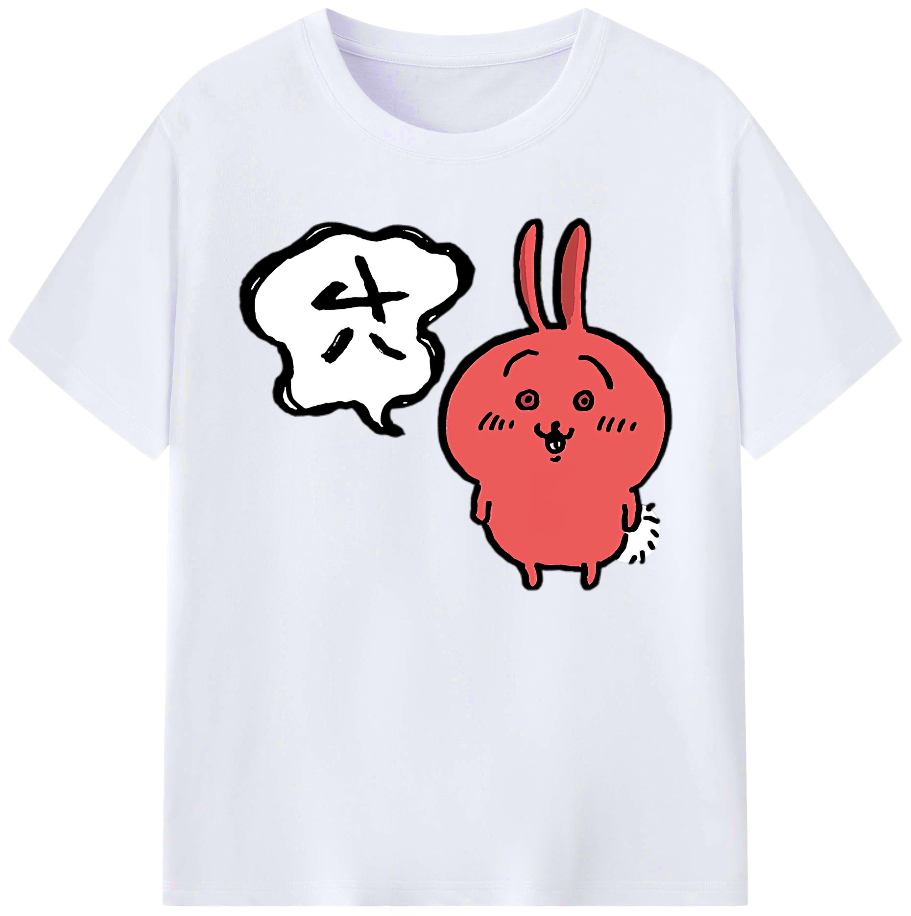 （画像用） ちいかわ ハチワレ Chii-kawa hachiware 綿100％ メンズ半袖Tシャツ｜肌触りやわらか＆通気性