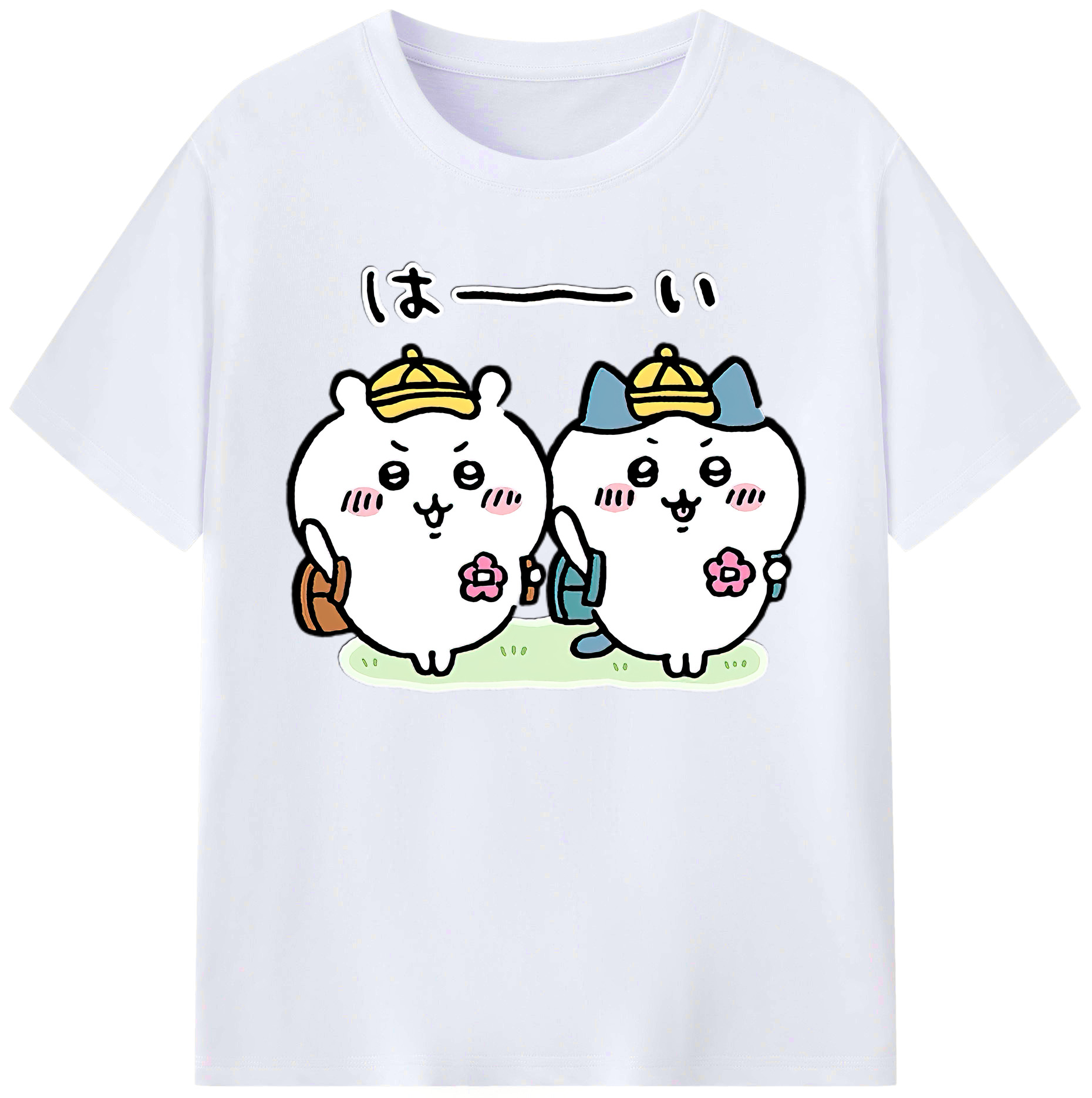 （画像用） ちいかわ ハチワレ Chii-kawa hachiware 綿100％ メンズ半袖Tシャツ｜肌触りやわらか＆通気性