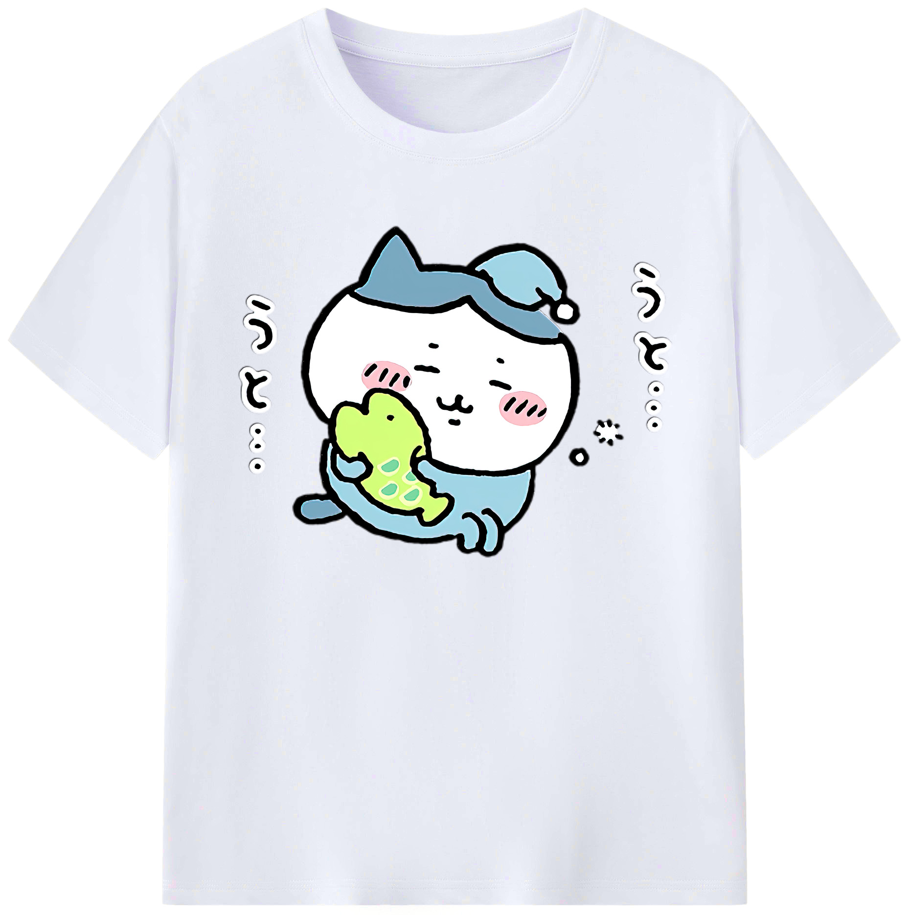 （画像用） ちいかわ ハチワレ Chii-kawa hachiware 綿100％ メンズ半袖Tシャツ｜肌触りやわらか＆通気性