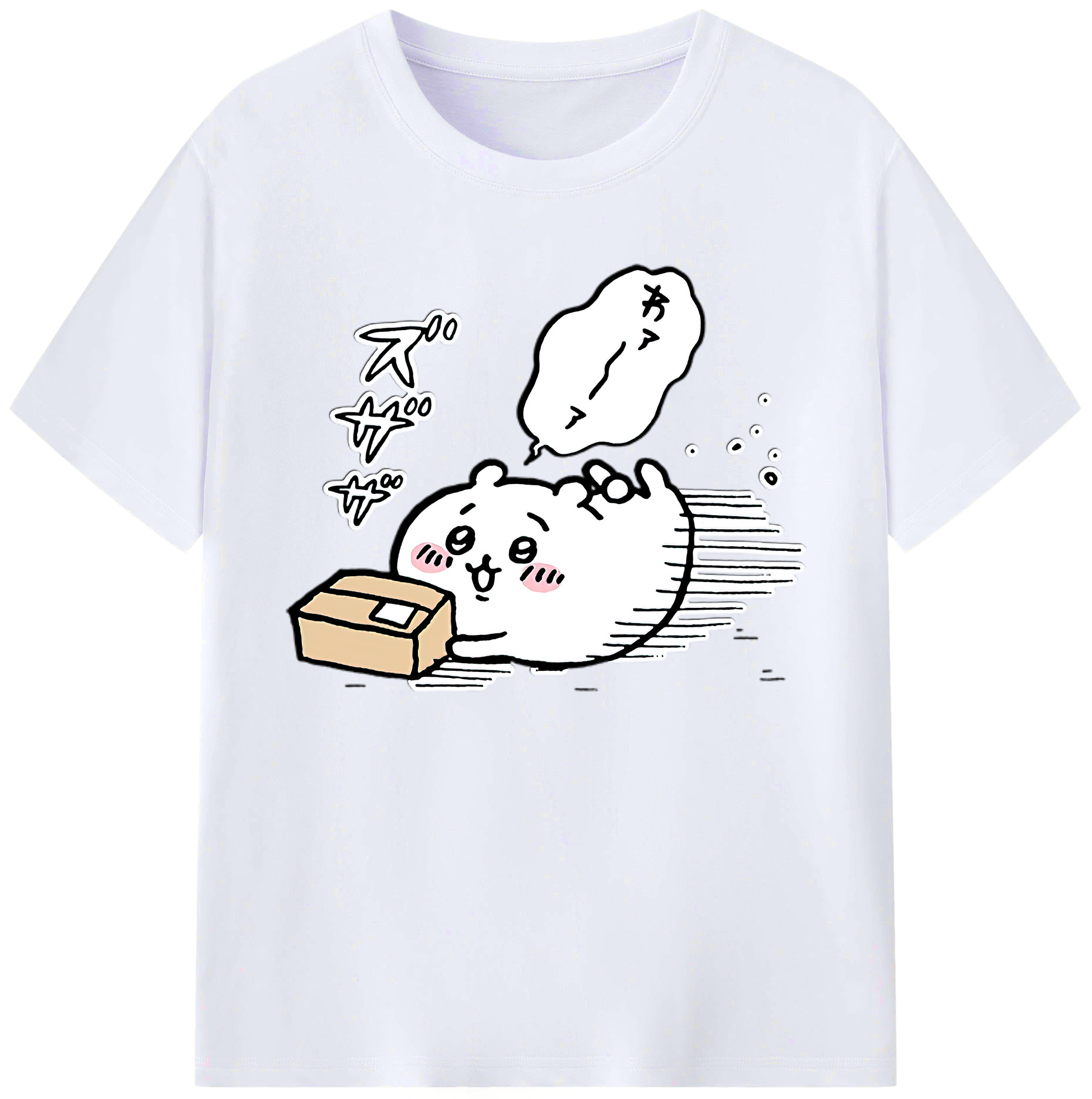 （画像用） ちいかわ ちいかわ Chii-kawa chiikawa 綿100％ メンズ半袖Tシャツ｜肌触りやわらか＆通気性
