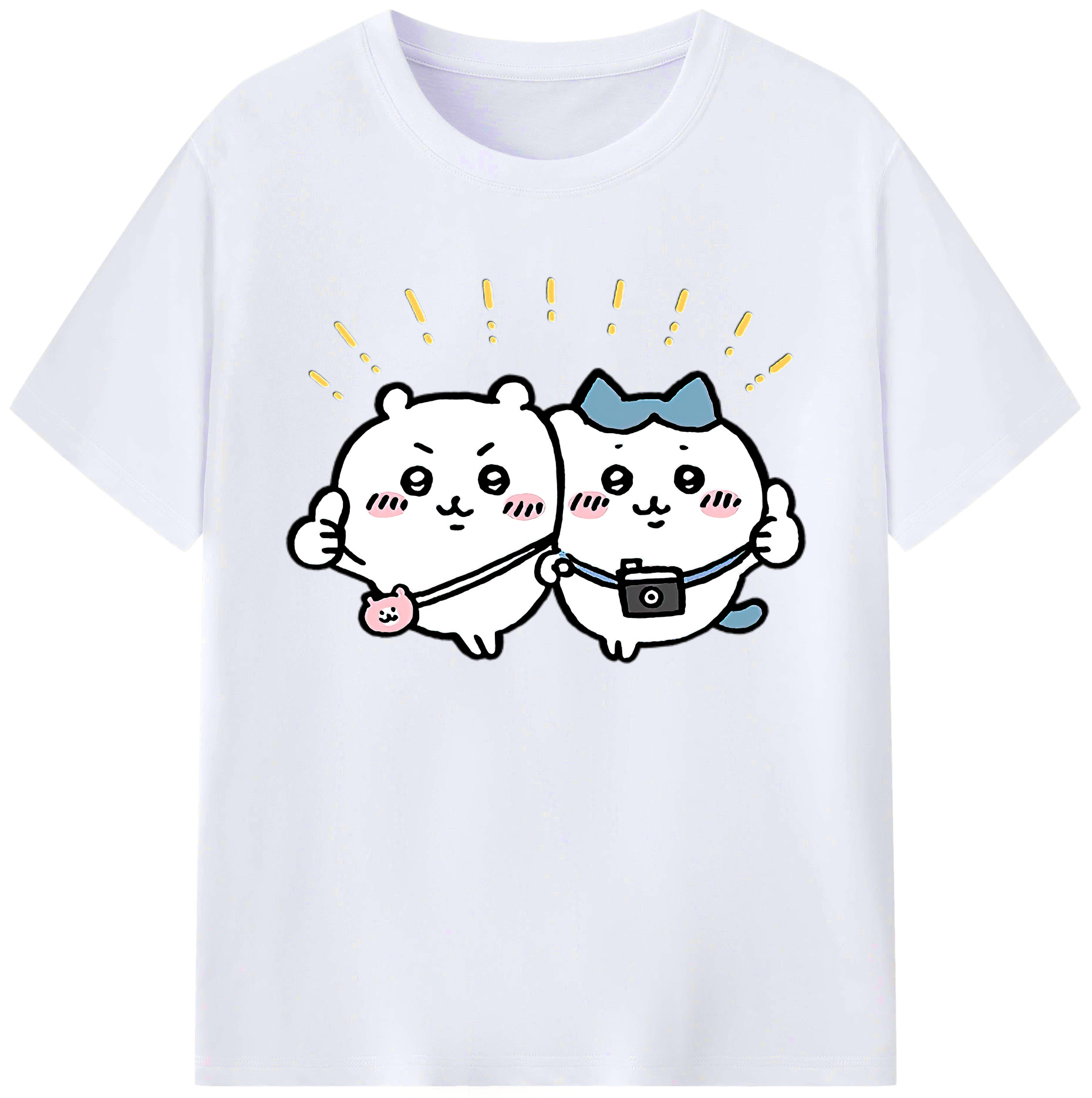 （画像用） ちいかわ ちいかわ Chii-kawa chiikawa 綿100％ メンズ半袖Tシャツ｜肌触りやわらか＆通気性