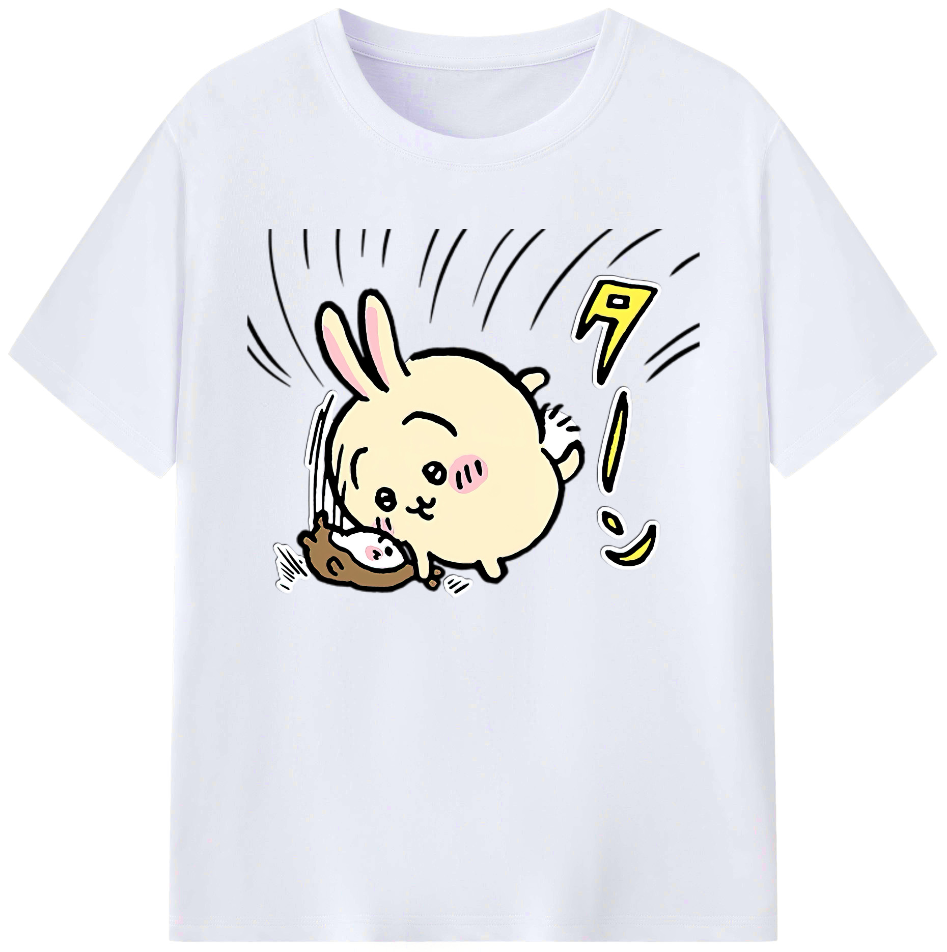 （画像用） ちいかわ うさぎ Chii-kawa usagi 綿100％ メンズ半袖Tシャツ｜肌触りやわらか＆通気性