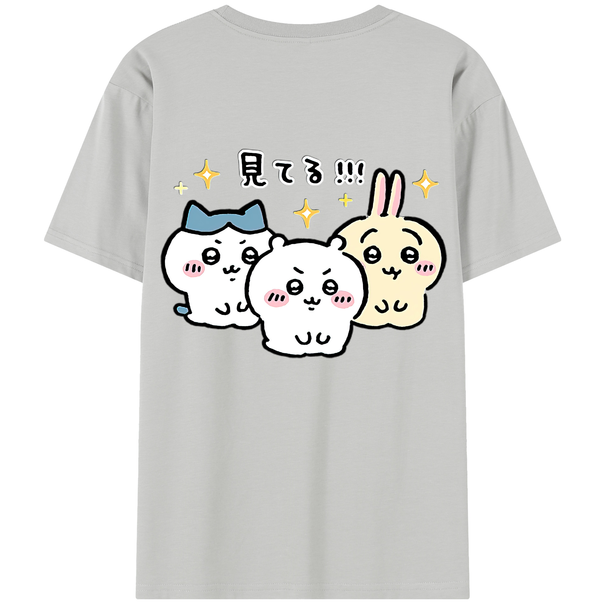（画像用） ちいかわ ハチワレ Chii-kawa hachiware レディース半袖Tシャツ(バックプリント)