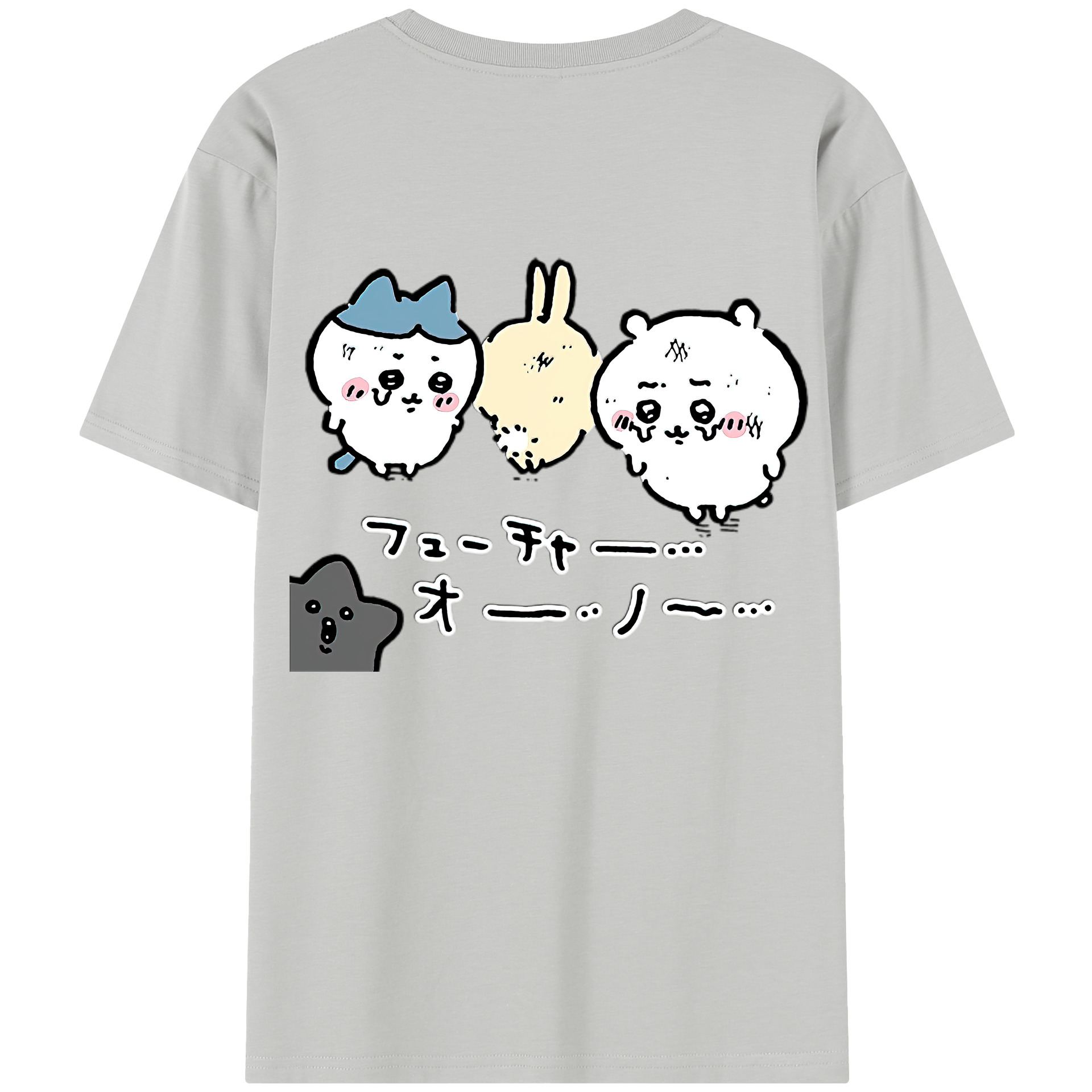 （画像用） ちいかわ ハチワレ Chii-kawa hachiware レディース半袖Tシャツ(バックプリント)