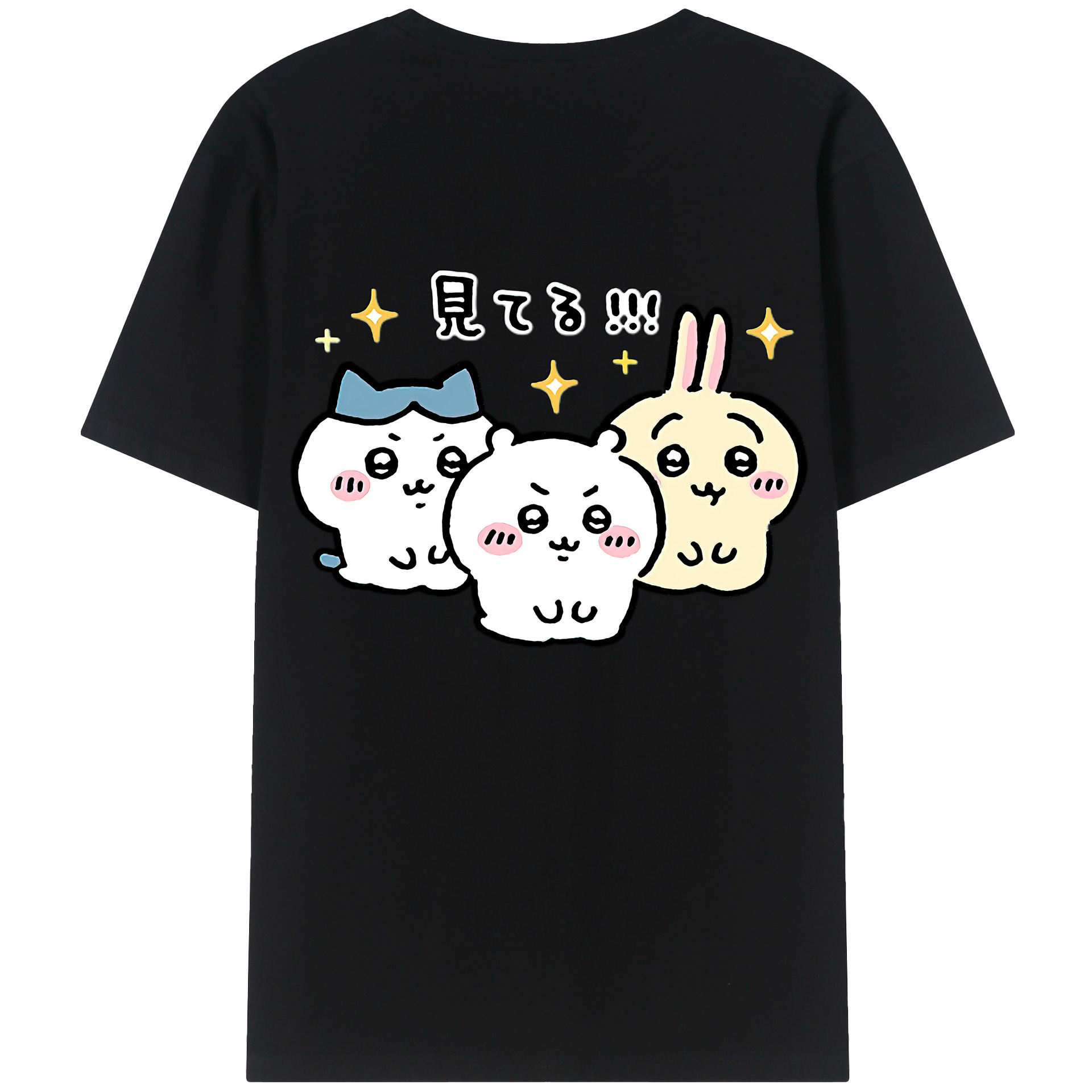 （画像用） ちいかわ ハチワレ Chii-kawa hachiware レディース半袖Tシャツ(バックプリント)