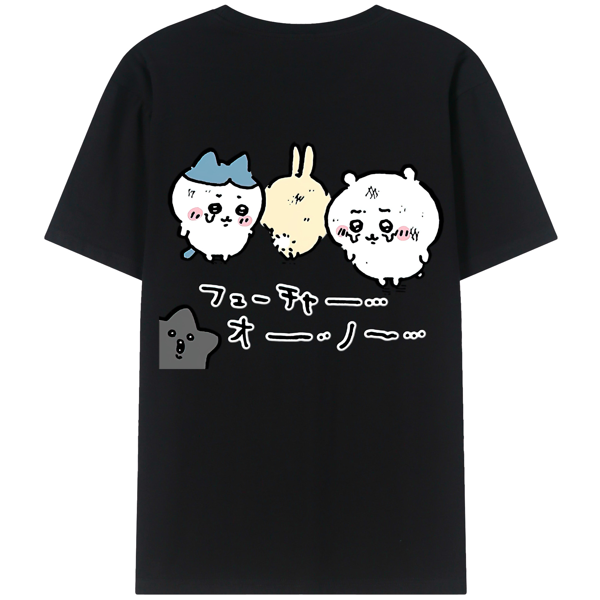 （画像用） ちいかわ ハチワレ Chii-kawa hachiware レディース半袖Tシャツ(バックプリント)