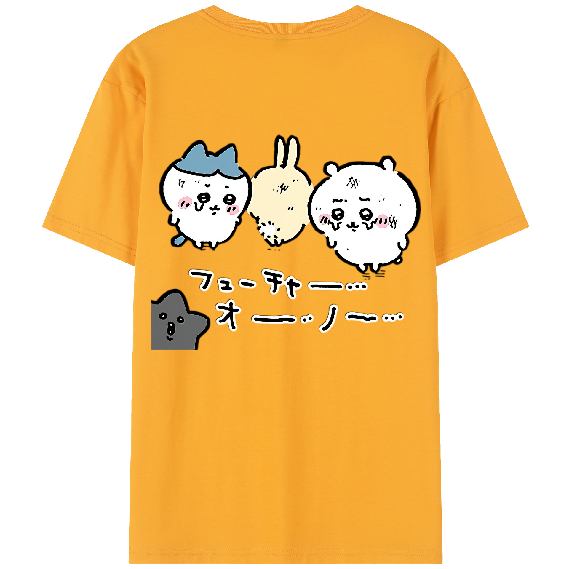 （画像用） ちいかわ ハチワレ Chii-kawa hachiware レディース半袖Tシャツ(バックプリント)