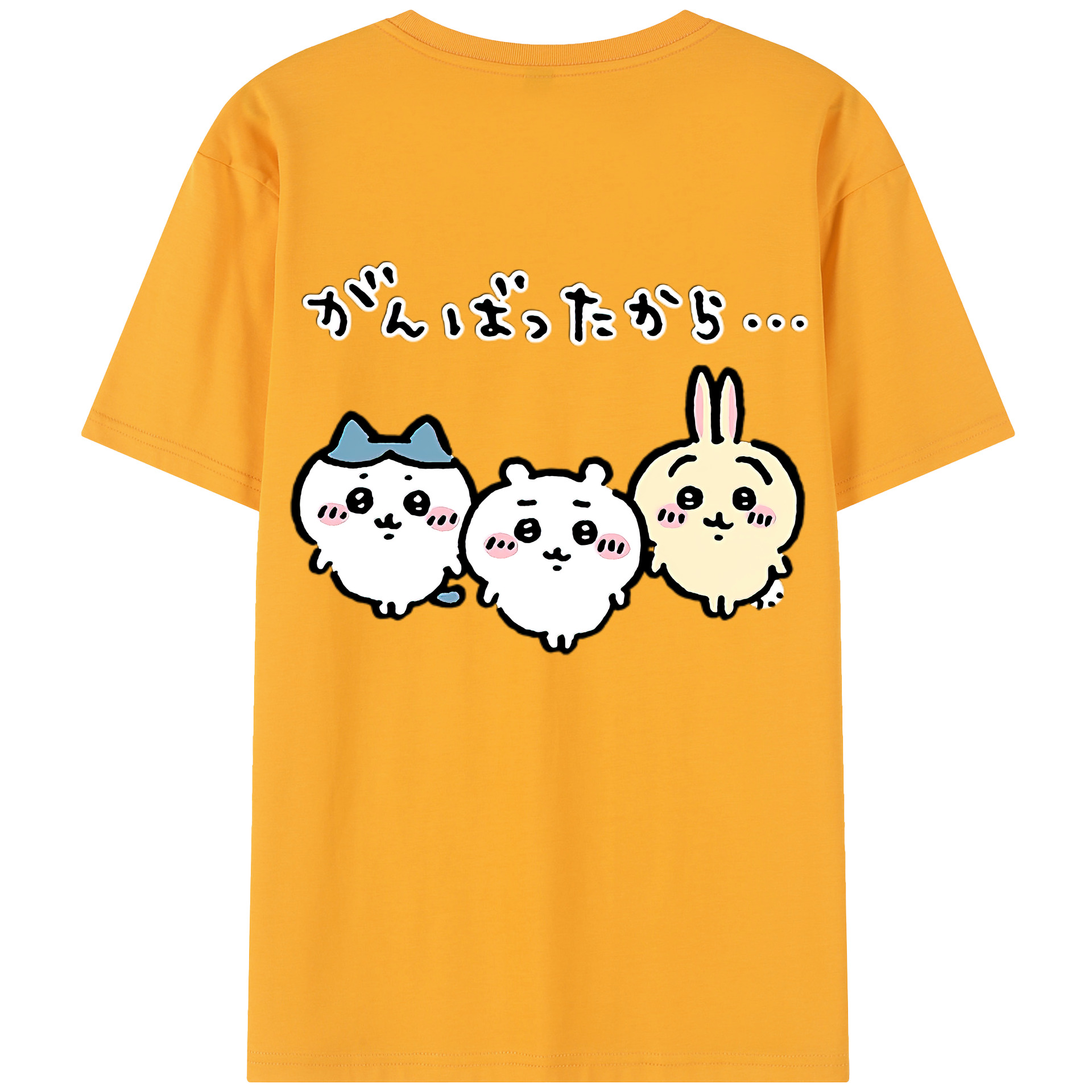 （画像用） ちいかわ ハチワレ Chii-kawa hachiware レディース半袖Tシャツ(バックプリント)
