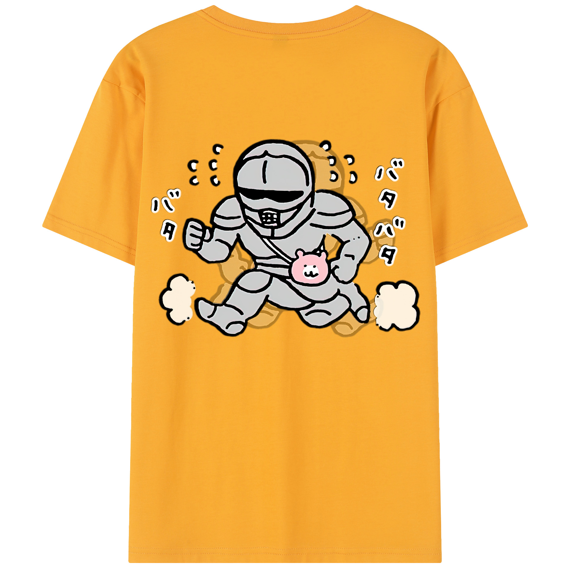 （画像用） ちいかわ 労働の鎧さん Chii-kawa Mr. Armor of Labor レディース半袖Tシャツ(バックプリント)