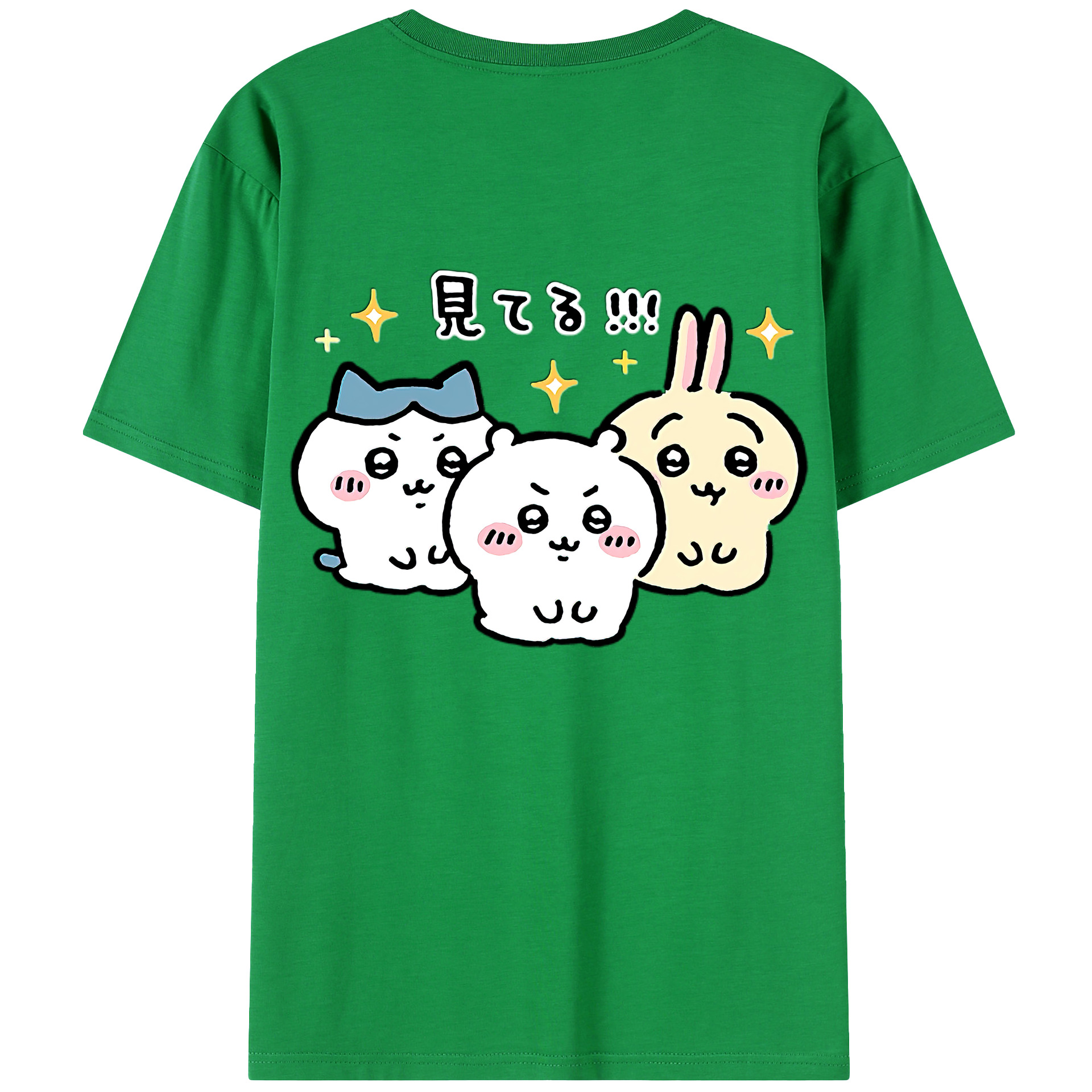 （画像用） ちいかわ ハチワレ Chii-kawa hachiware レディース半袖Tシャツ(バックプリント)